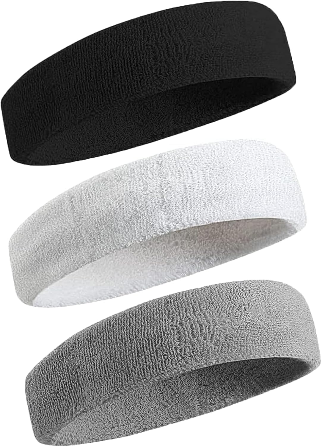 Zvorgath Sports Headband, Sweat Band, for Men & Women, Moisture Wicking Athletic Sweatband for Gym Workout, Tennis, Basketball, Running, 3 PCS image number 1