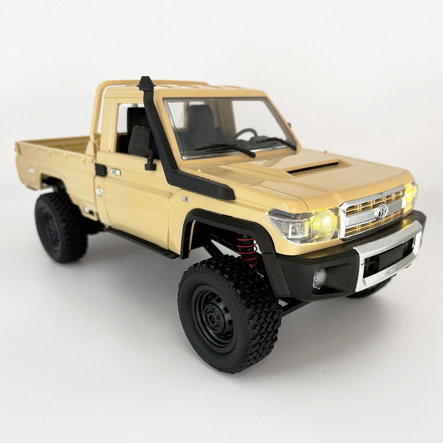 HLSFWDRIVE RC Truck 1/12 RC Rock Crawler 4X4 Toyota Land Cruiser Remote Control Pickup off Road RTR 2.4Ghz All Terrain with 280 Brushed Motor Proportional Throttle Steering for Adult MN-82 image number 4