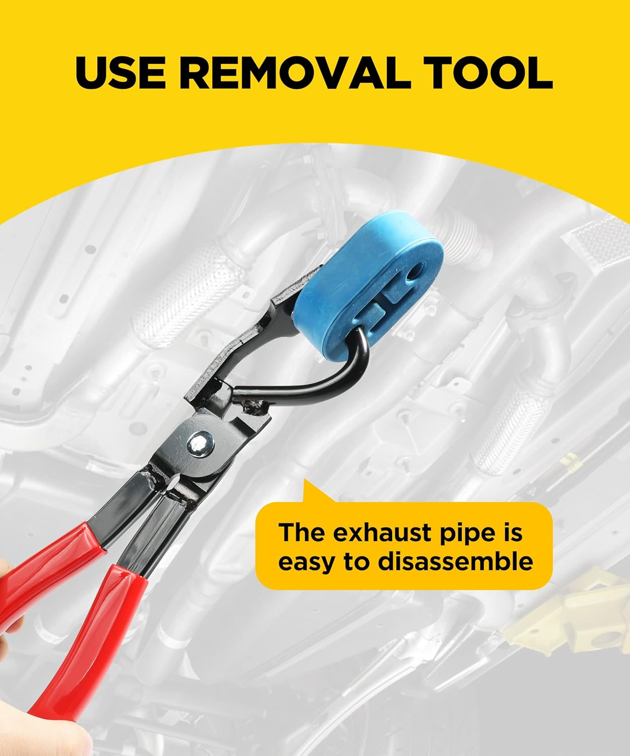 AOCISKA Exhaust Hanger Removal Tool,Exhaust Hanger Brackets Rubber Hanger Support Removal Tool,Automotive Tools Rubber Bracket and Exhaust Hanger Separation Exhaust Pliers