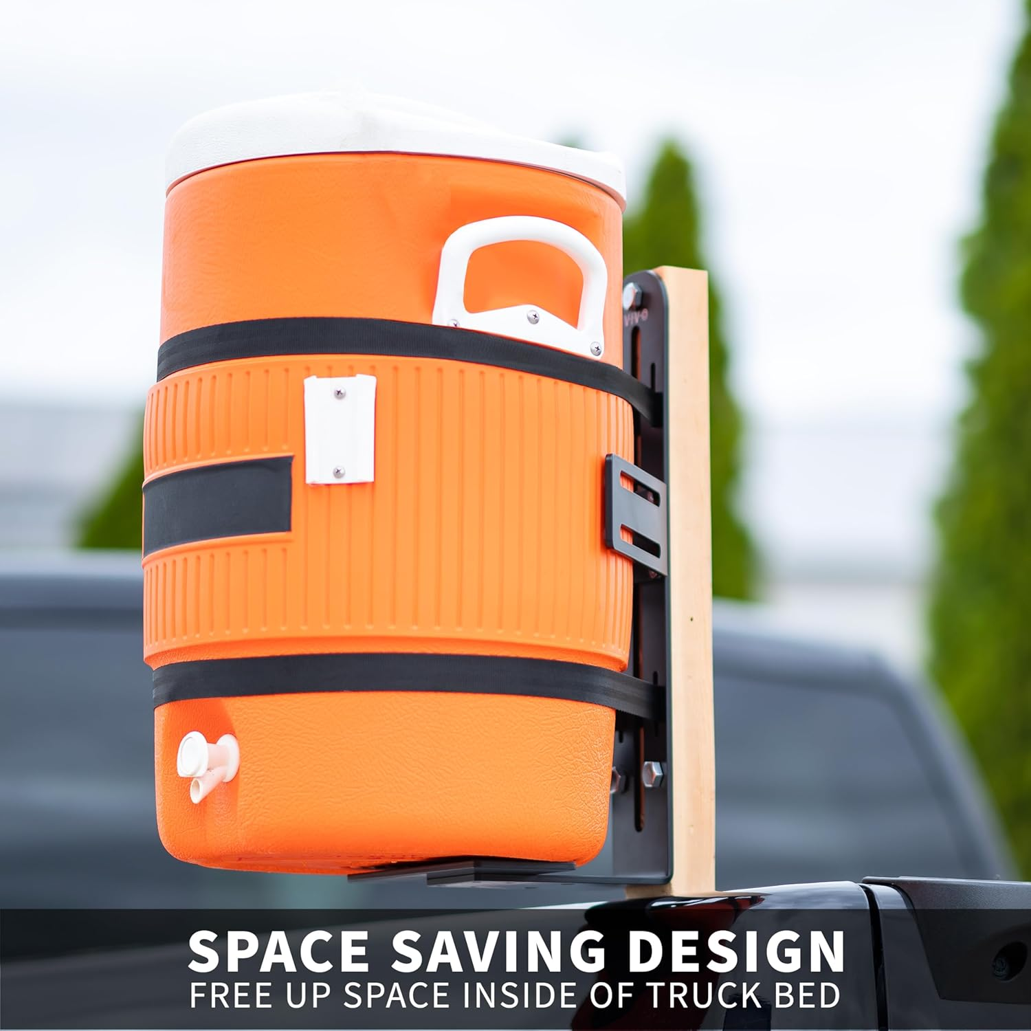 VIVO Steel Water Cooler Truck Mount, 5 Gallon Cooler and Bucket Holder, Compatible with Trailers, Trucks, Utvs, and More, Black, Mount-Wct1 image number 6