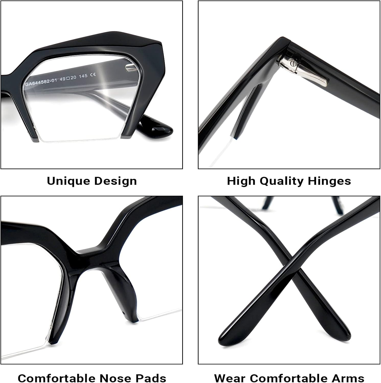 VOOGLAM Thick Oversized Cat Eye Blue Light Blocking Glasses, Fashion Eye Glasses Frame for Women anti Eyestrain & UV Aeneas - Clear Blue Light Blocking Lens, Red image number 3