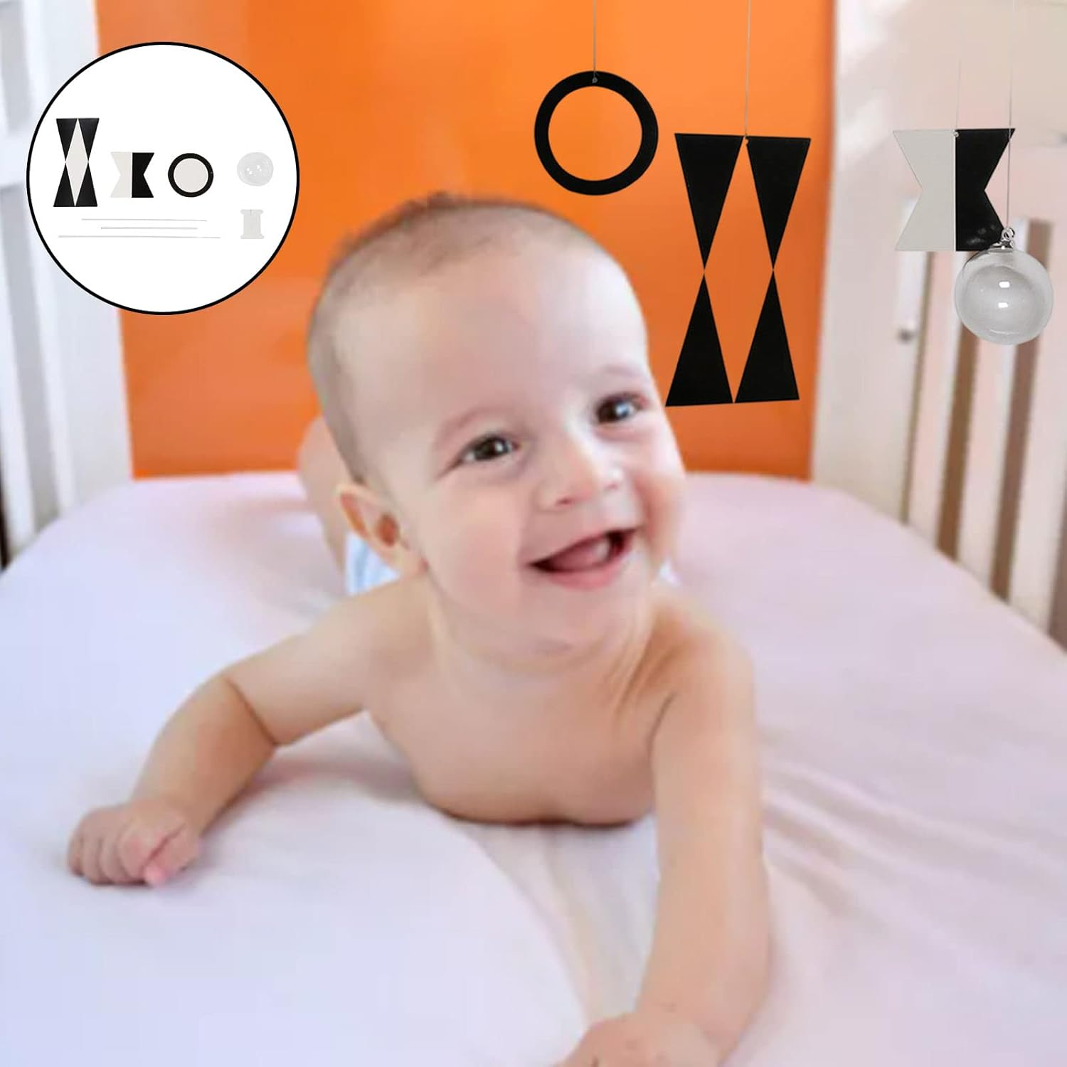 F Fityle Montessori Mobile Toy Kids Development Toys Montessori Black and White Mobile Toy Baby Activity Toys for Children - Need to Assemble image number 5