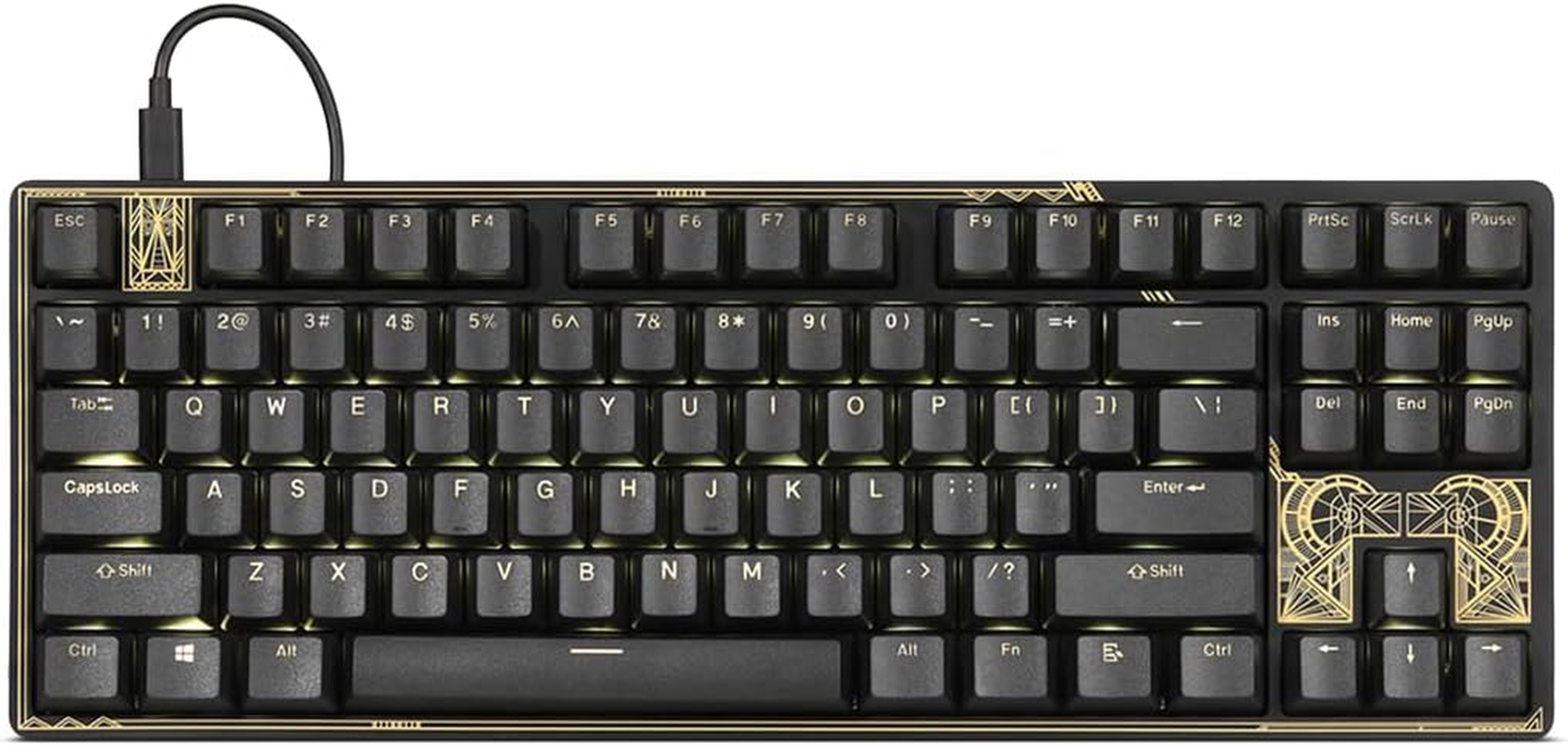 Drop Expression Series Mechtropolis TKL Mechanical Keyboard - Gateron Yellow KS3 Linear Switches - PBT Double-Shot Keycaps - LED Backlight - Black