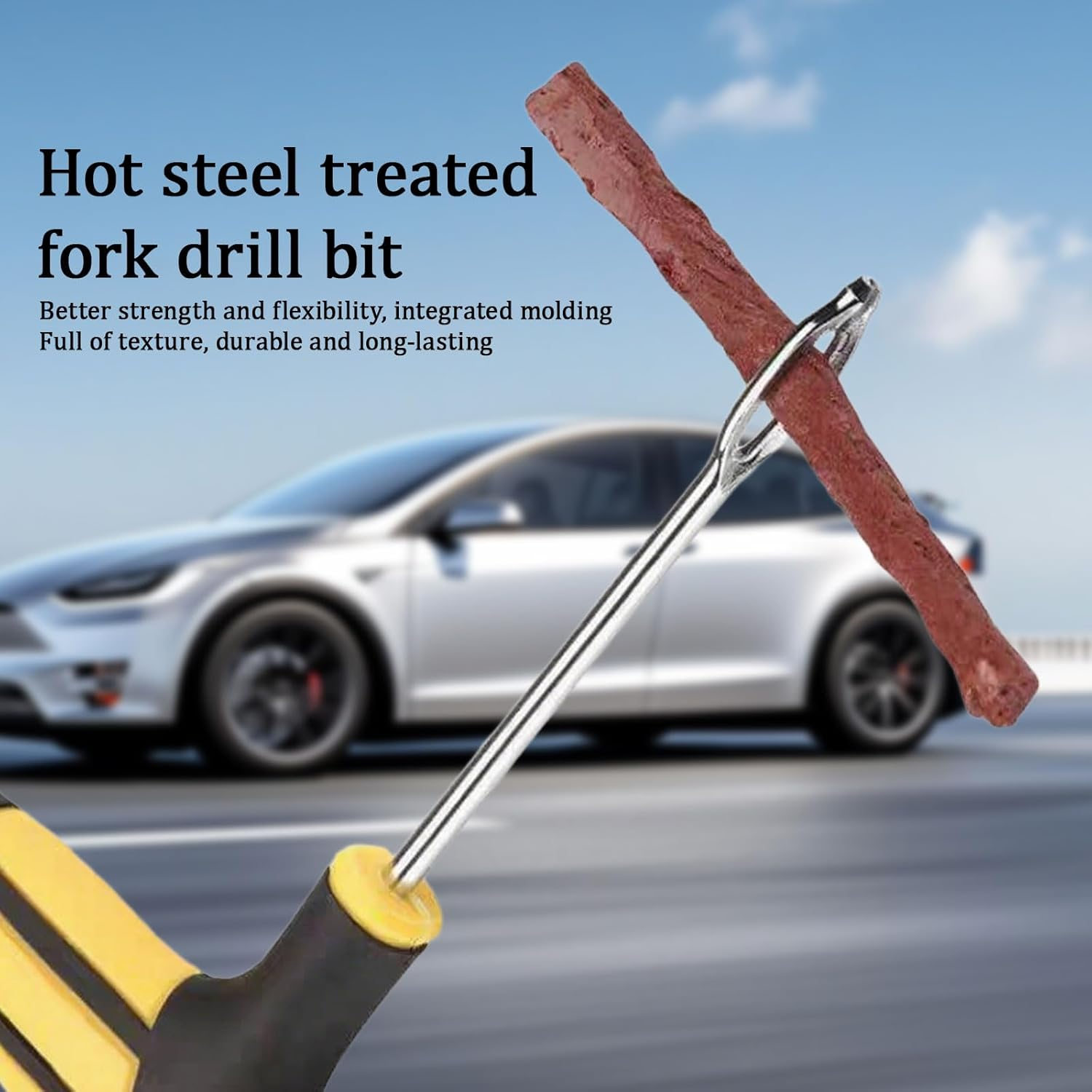 18Pcs Tyre Repair Kit, Vehicle-Specific Tire Repair Kit, Emergency Tool for Heavy-Duty Vehicle Puncture Repair, for Cars Motorcycles Recreational Vehicles All-Terrain Vehicles SUV Trucks Lawn Mowers image number 6