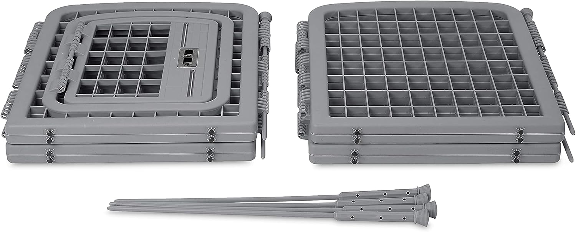 Amazon Basics 8-Panel Plastic Pet Pen Fence Enclosure with Gate - 150 X 147 X 71 Centimeters, Grey image number 4