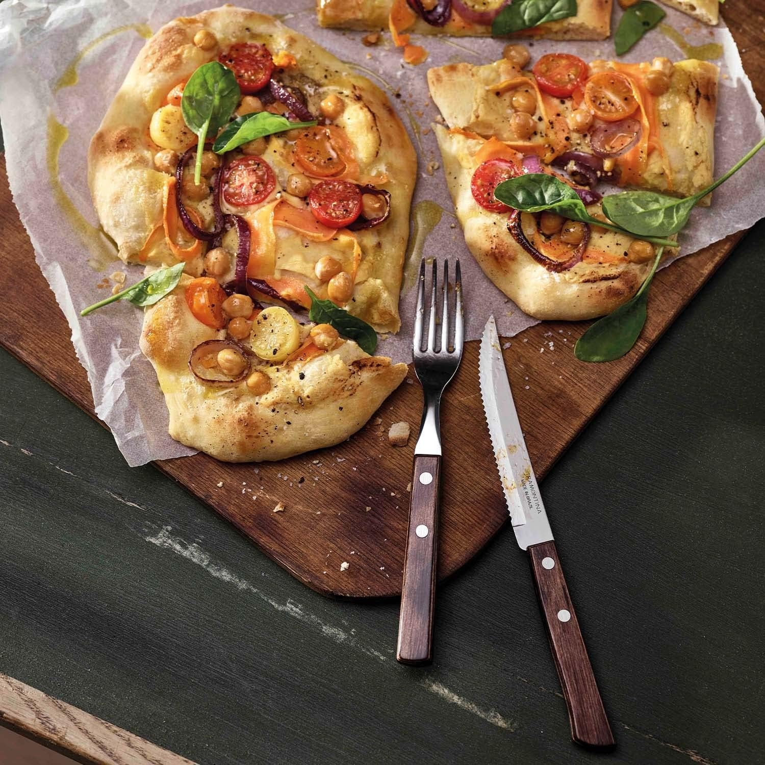 Tramontina Stainless Steel Tableware 24-Pieces Set with Polywood Handles image number 4