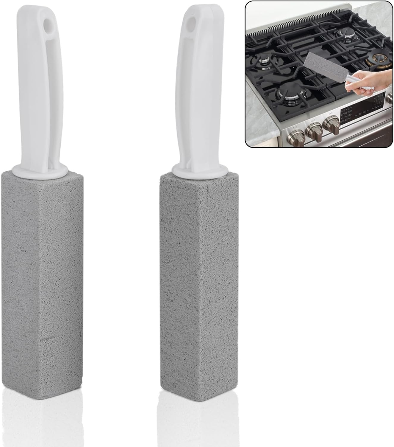 Cleaning Pumice Stone for Stove Grates, Water Rings and Stains Removal (2 Pack) image number 1