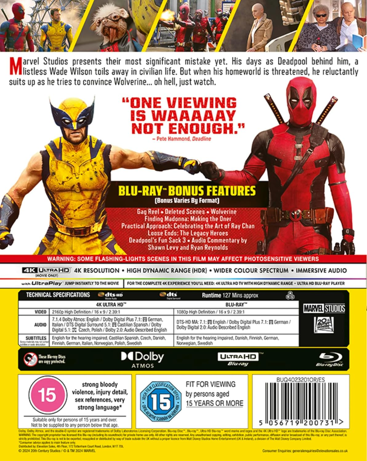 Marvel'S Deadpool & Wolverine 4K UHD [Blu-Ray] [Region Free] image number 1