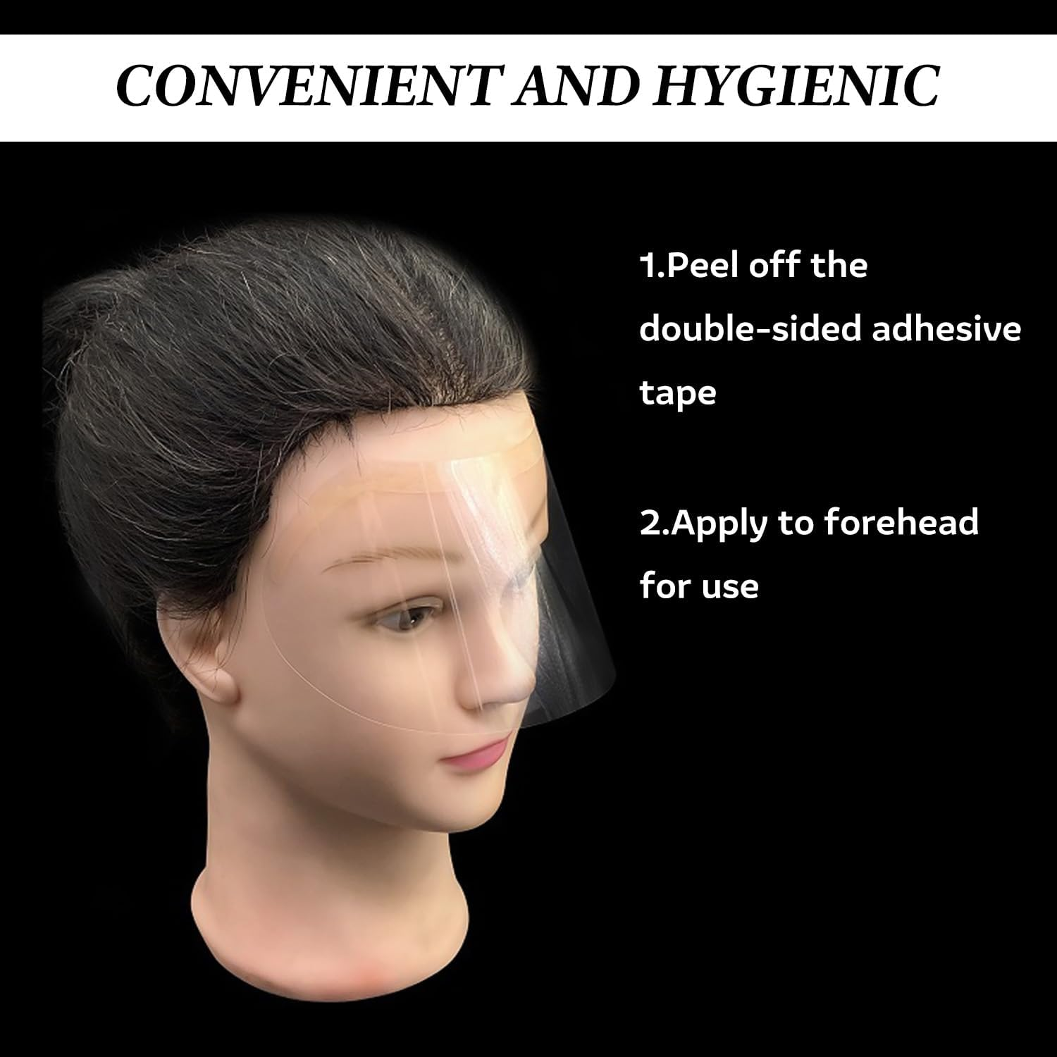 WALWAL 50 Pcs Clear Disposable Shower Face Shield Visors, Eye Protectors for Haircut Hair Dye and Eyelash Aftercare image number 3