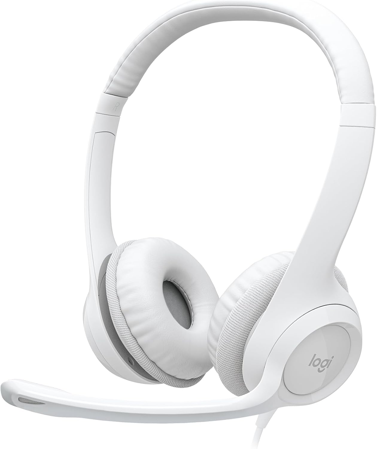 Logitech H390 Wired Headset for Pc/Laptop, Stereo Headphones with Noise Cancelling Microphone, USB-A, In-Line Controls, Works with Chromebook - off White