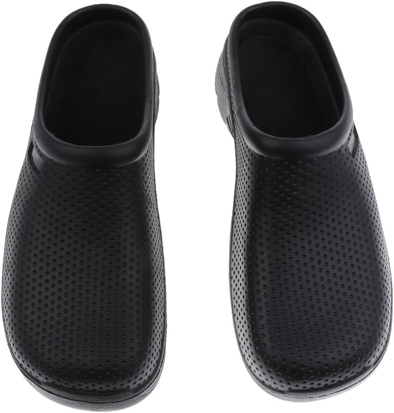 FITYLE Unisex Full Kitchen Clogs Black Chefs Shoes Safety Footwear Garden Slip On image number 5