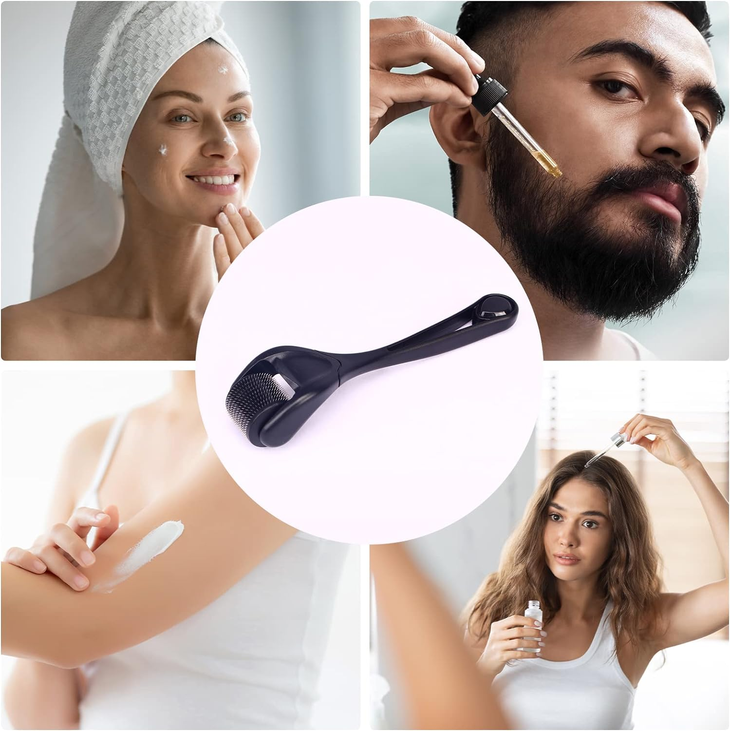 Derma Roller 540 Stainless Steel Black Microneedling Roller MOOKARDILANE 0.25Mm Facial Skin Care Home Use for Face Care Beauty Massage Tools image number 5