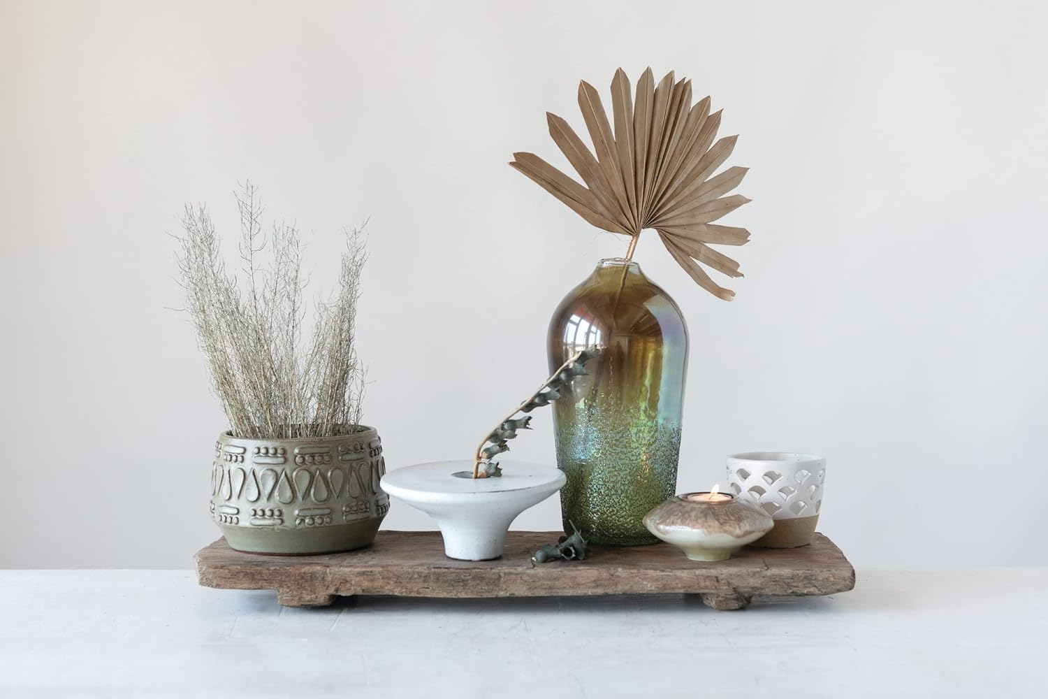 Creative Co-Op Embossed Stoneware Reactive Glaze Finish (Holds 4" Pot/Each One Will Vary) Planter, Green image number 3