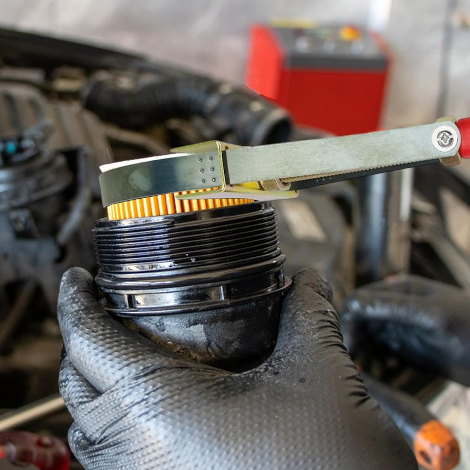 Car Oil Filter Removal Tool - Adjustable Spanner Wrench, Filter Wrench | Hand Tool for Easy Oil Filter Removal, Designed for Automotive Oil System Work, Perfect for Mechanics and Professional Car