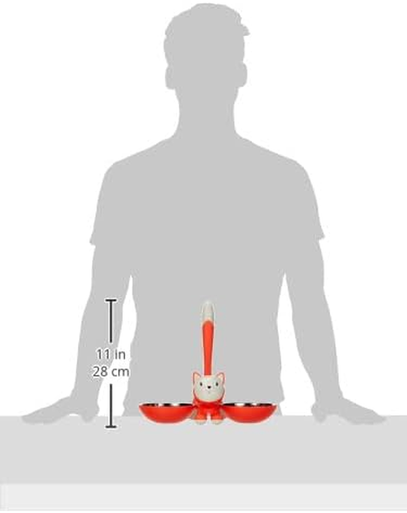 Alessi Cat Accessories, PP,18/10 Stainless Steel, Orange, Red, One Size image number 1