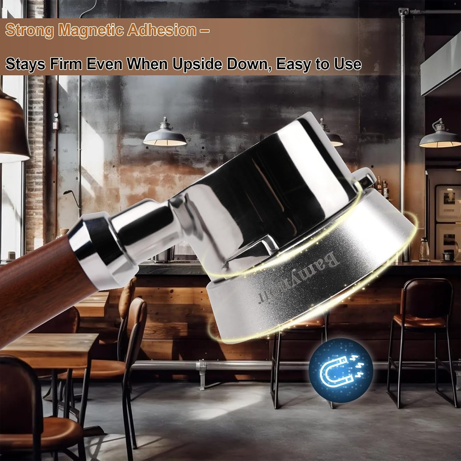 54Mm Magnetic Dosing Funnel Compatible with Breville 54Mm Protafilter,Espresso Coffee Dosing Ring - 20Mm Anodized with 8 Neodymium(Silver) image number 5