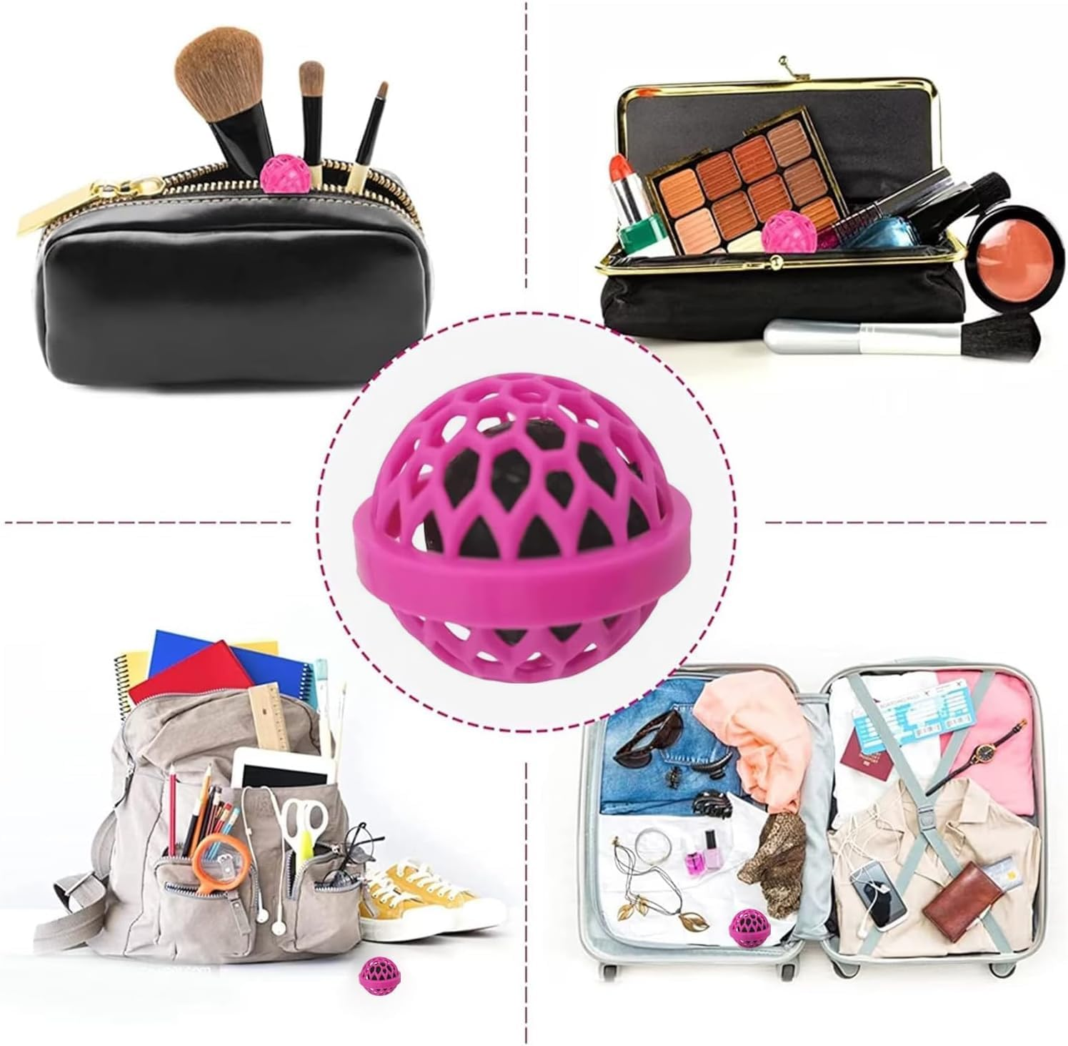 Purse Ball Cleaning Ball Reusable Purse Clean Ball, 3Pcs Purse Cleaning Ball,Reusable Purse Clean Ball,Clean Ball Sticky Inside,Bag Clean Ball,Bag Cleaning Ball,Cleaning Ball Mini Clean Ball for Purse image number 4