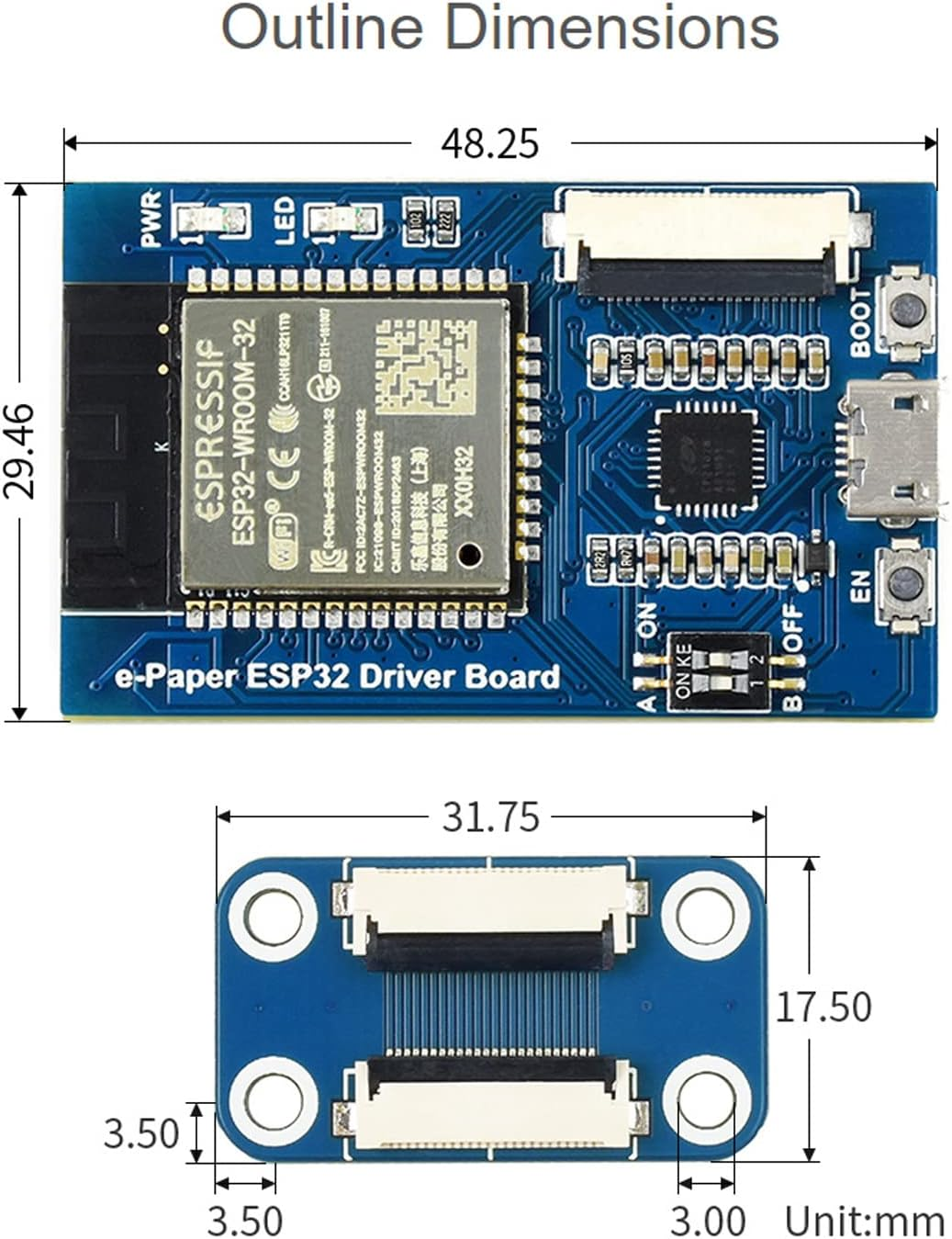 Waveshare Universal E-Paper Driver Board Onboard ESP32 Supports Various Waveshare SPI Interface in E-Paper Raw Panels Refreshing Image via Wifi or Bluetooth image number 2