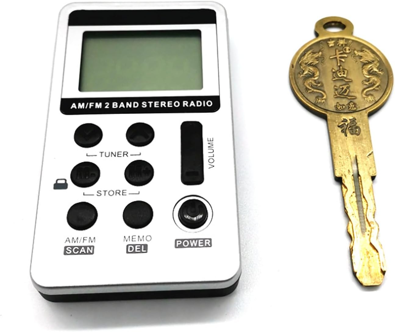 Yotsuba AM FM Radio, Portable Radio Pocket Receiver with Digital LCD, Stereo Earphone, USB Charging Cable (Silver) image number 3