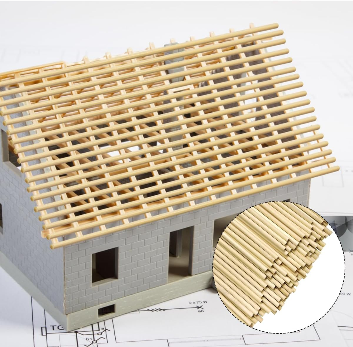 WELANE round Wood Sticks, 100 PCS Unfinished Bamboo Sticks for Arts Craft, DIY Crafts Projects image number 2