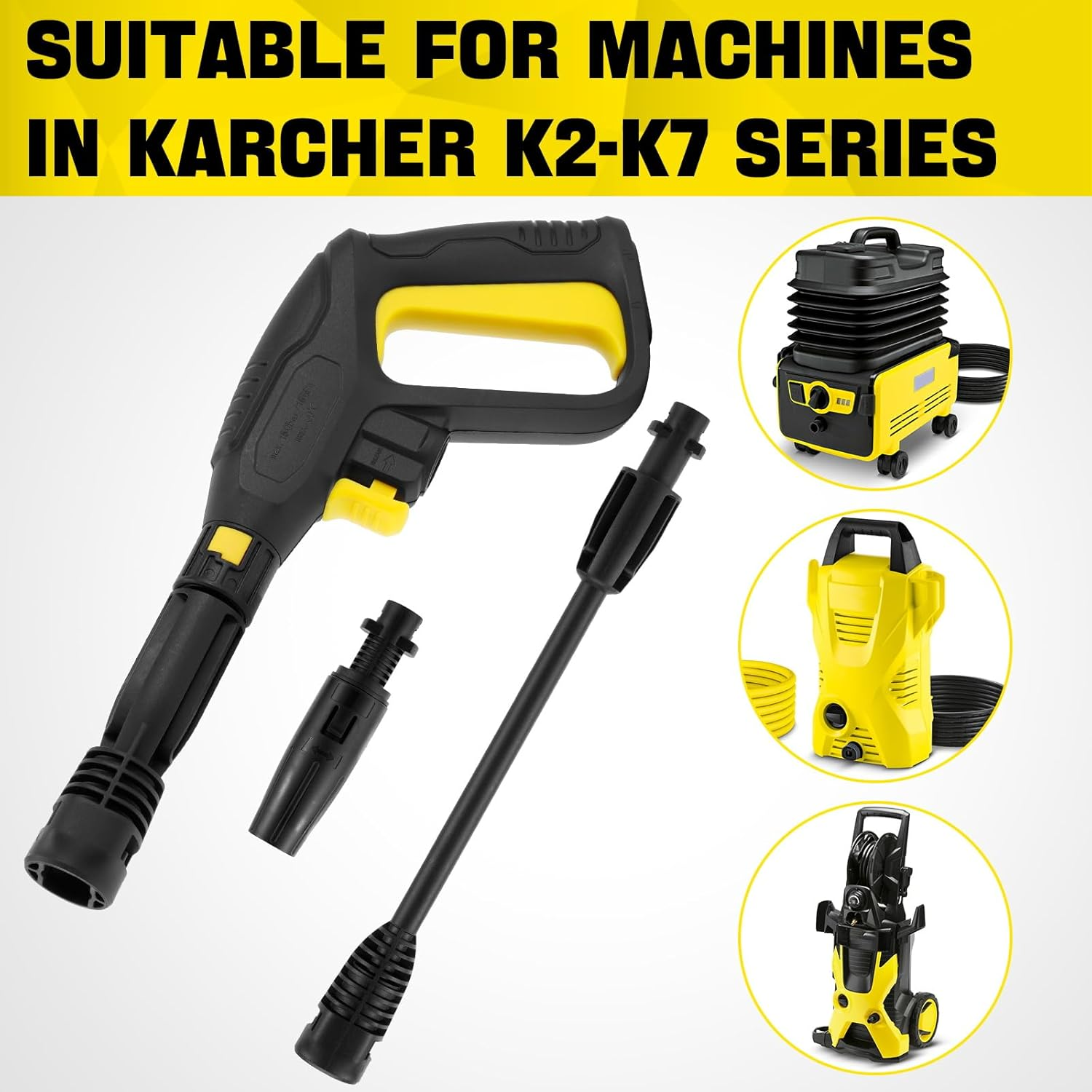 Pressure Washer Cleaning Gun with Quick Connection Plug and Quick Release Outlet,Compatible with Karcher K2-K7 Quick Connection Hose,For Replace Karcher Pressure Washer Cleaning Machine Handle image number 3