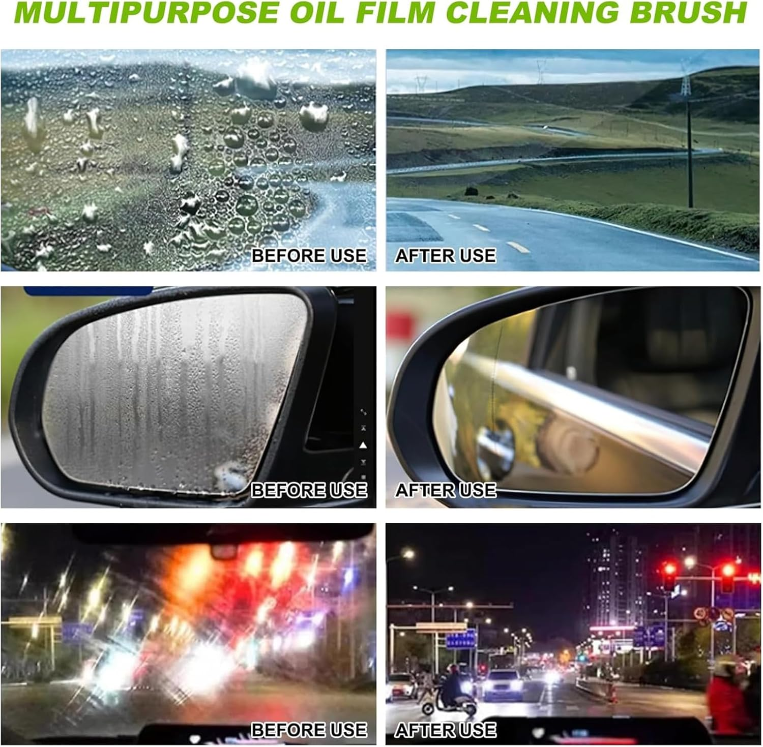 Automotive Oil Film Cleaning Brush for Car Windows, Glass Cleaning Board, Anti-Fog Rain Glass Cleaner, Effective Oil Film Remover for Windshield and Window Cleaning（2 PCS） image number 3