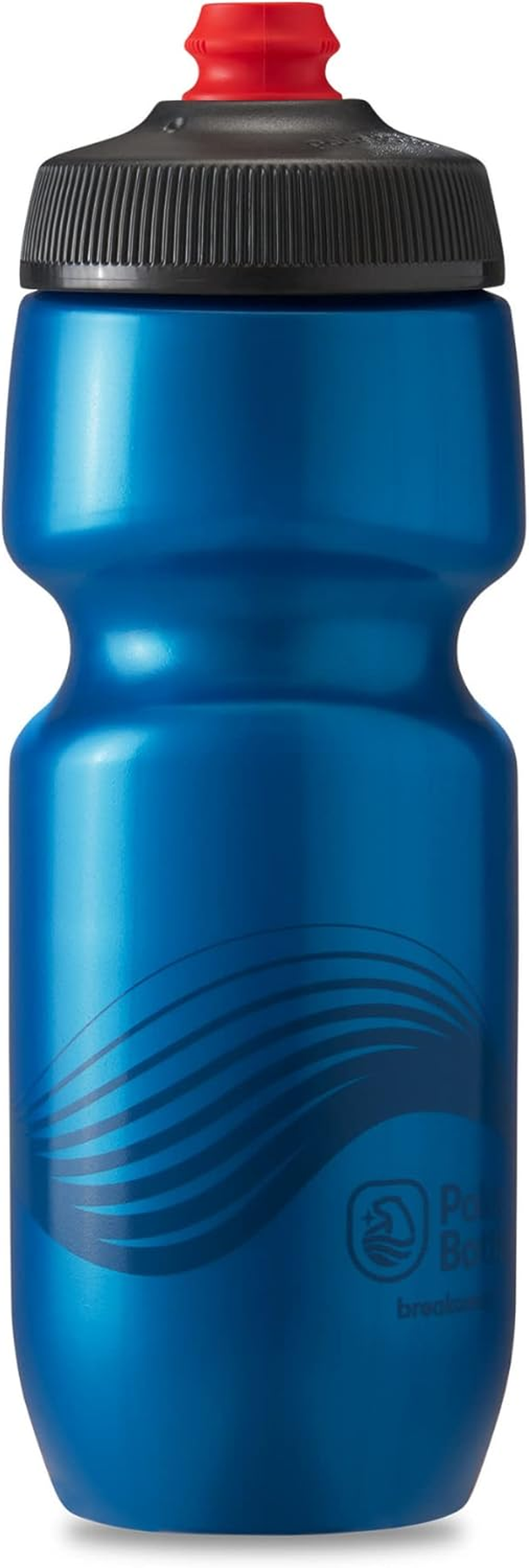 Polar Bottle Breakaway Wave Lightweight Bike Water Bottle - Bpa-Free, Cycling & Sports Squeeze Bottle (Teal & Silver, 24 Oz)