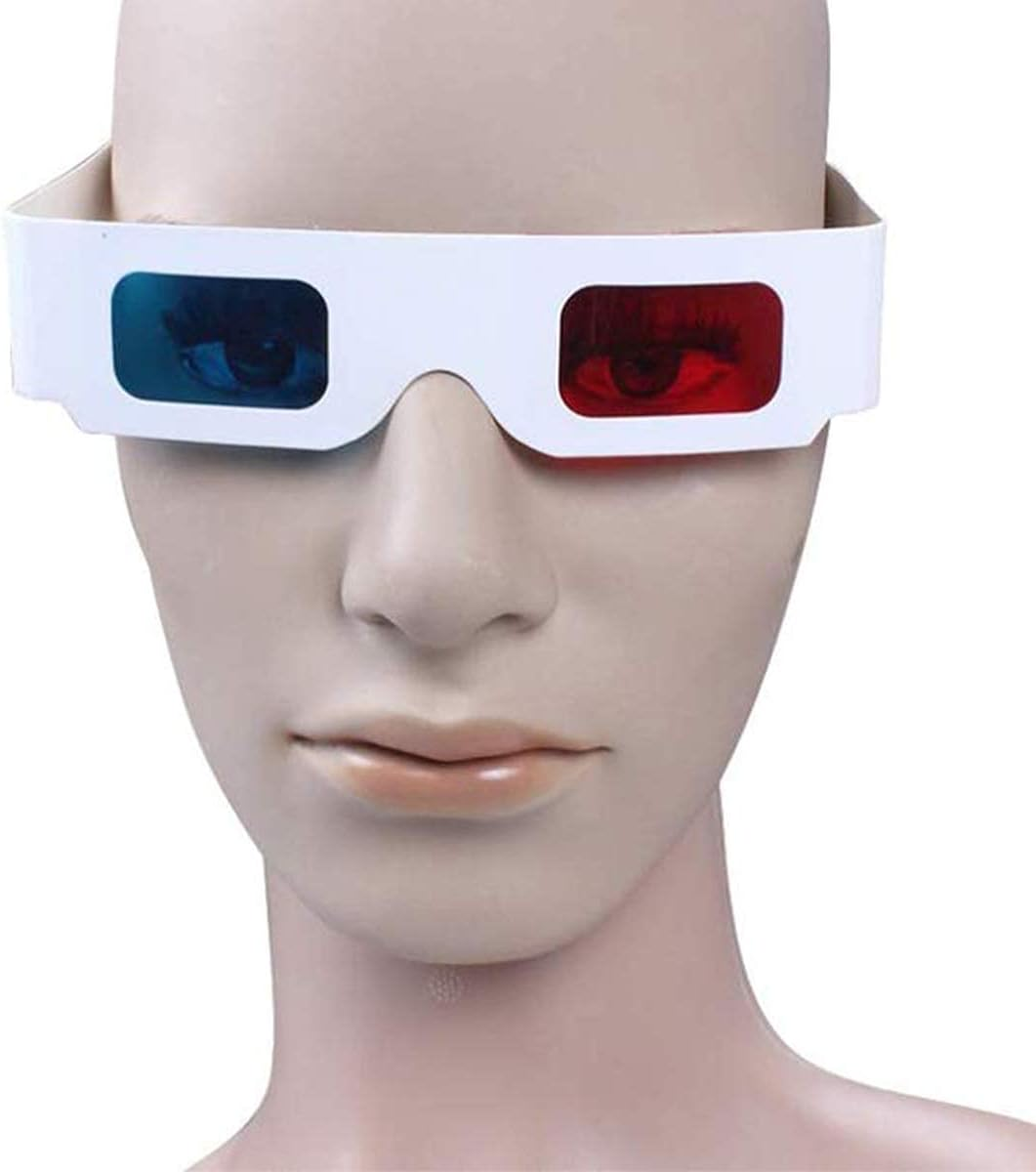 3D Glasses, Cardboard Glasses,10 Pairs of Paper Red and Blue Stereo Eyeglasses for TV, Movie, Game image number 5