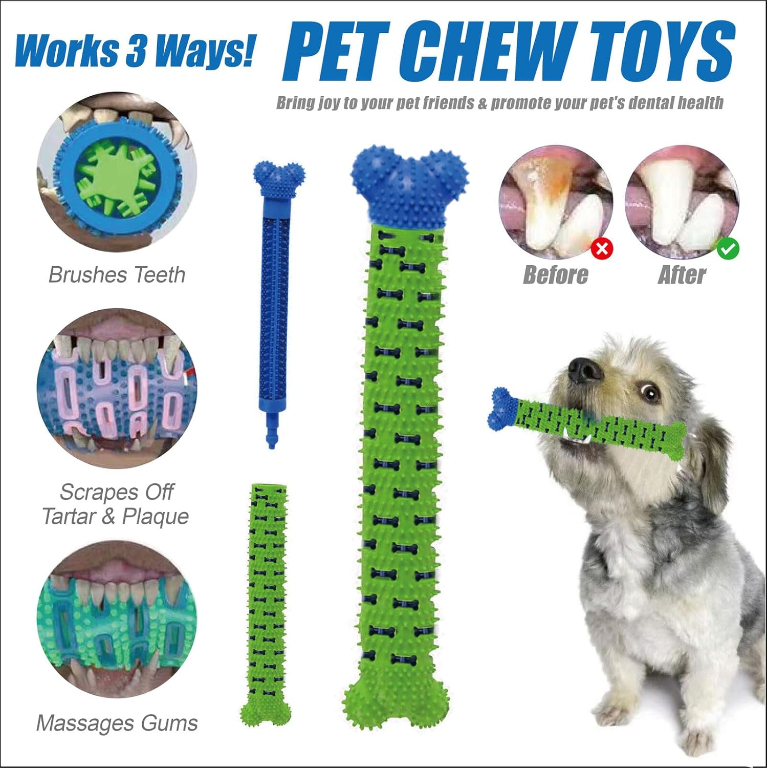 Tootoo K9 Denta Brush Pet Dental Care Chew Toy (1Pc) - 1Pc image number 2