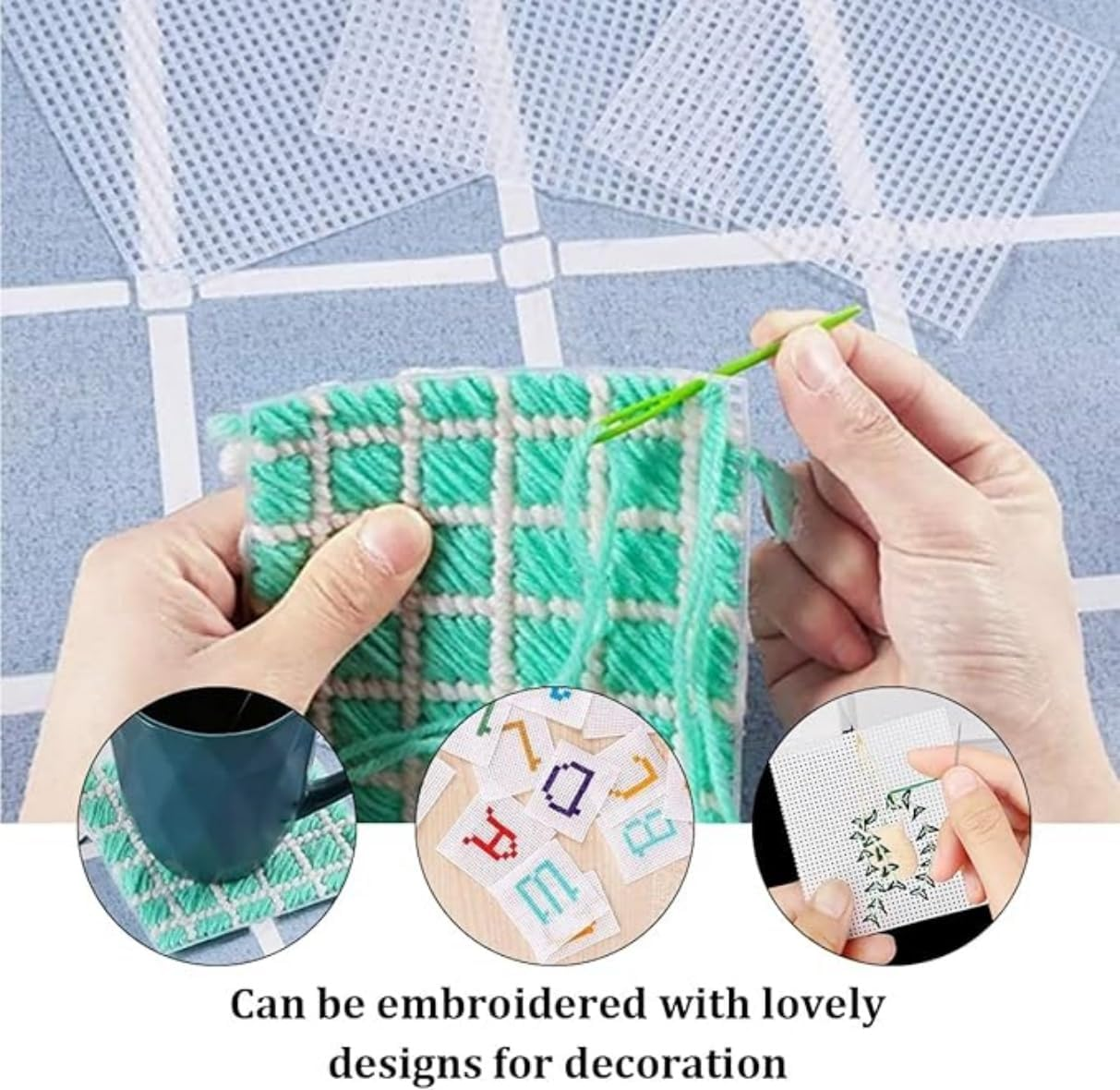 10Pcs Sheets Handwoven Baseboard Embroidery DIY Pads Bag DIY Material Plastic Mesh Pads Plastic Mesh for Embroidery Plastic Canvas for Bag Sewing，For Embroidery Crafting Knit and Crochet Projects