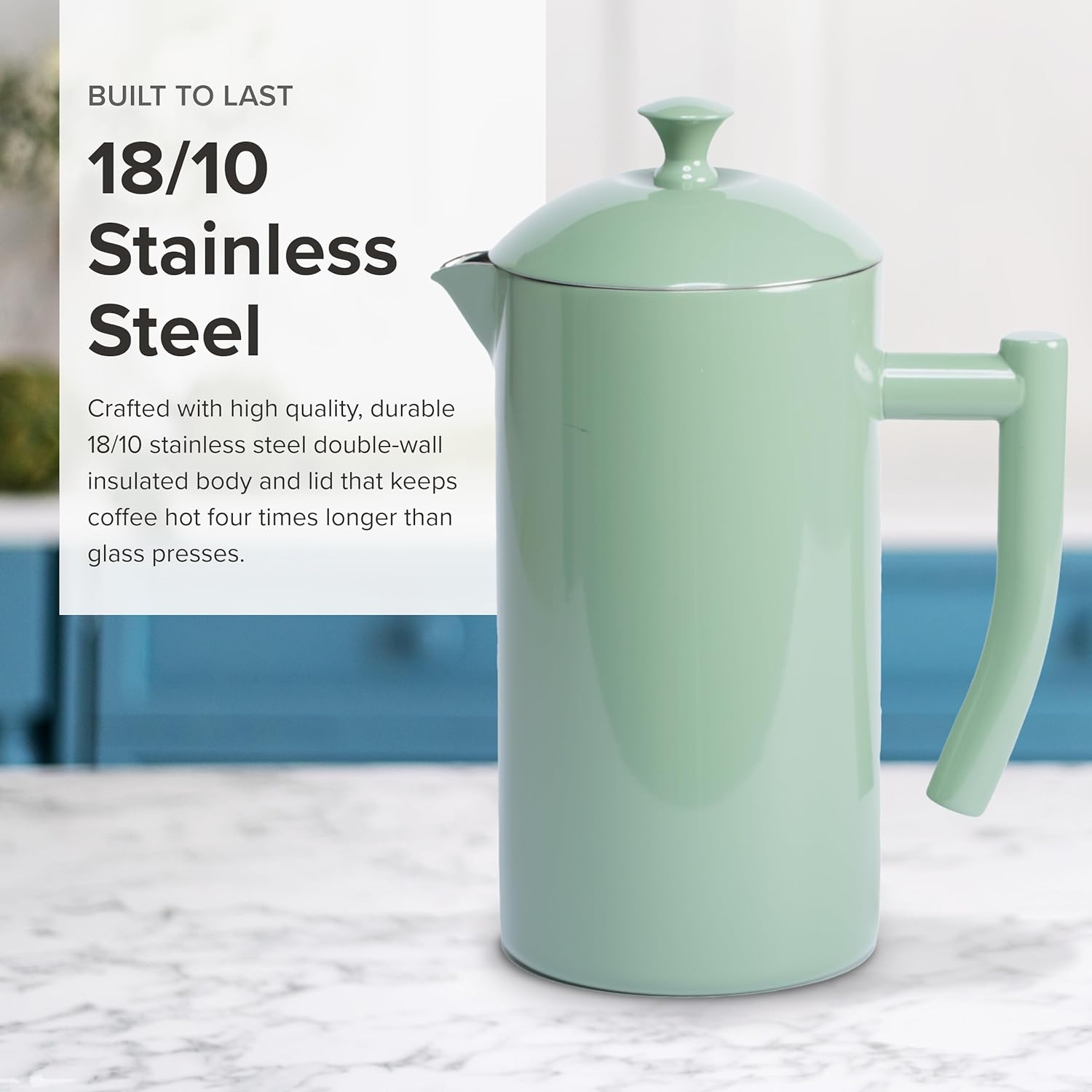 Frieling Elegant French Press Coffee Maker, 34 Fl. Oz., Dilly Bean Green image number 3