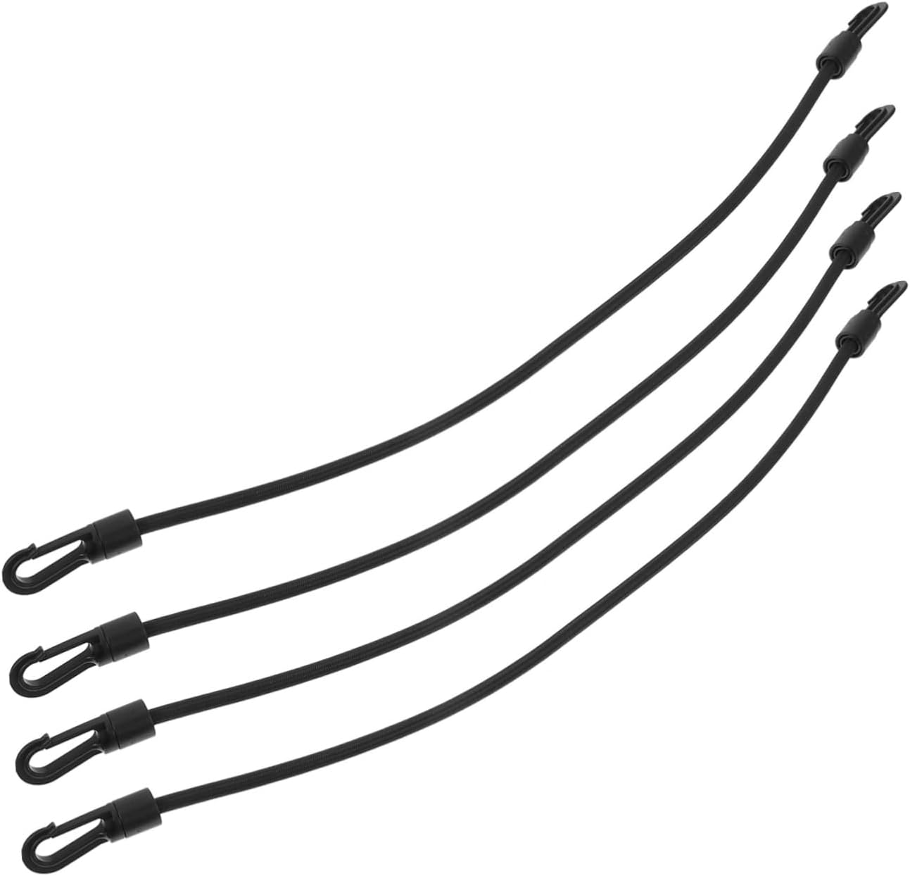 Beatifufu 4 Pcs Elastic Cargo Fastening Straps Hooks Waterproof Luggage Binding Belts Sturdy Rubber Tie down Ropes for Camping and Travel image number 6