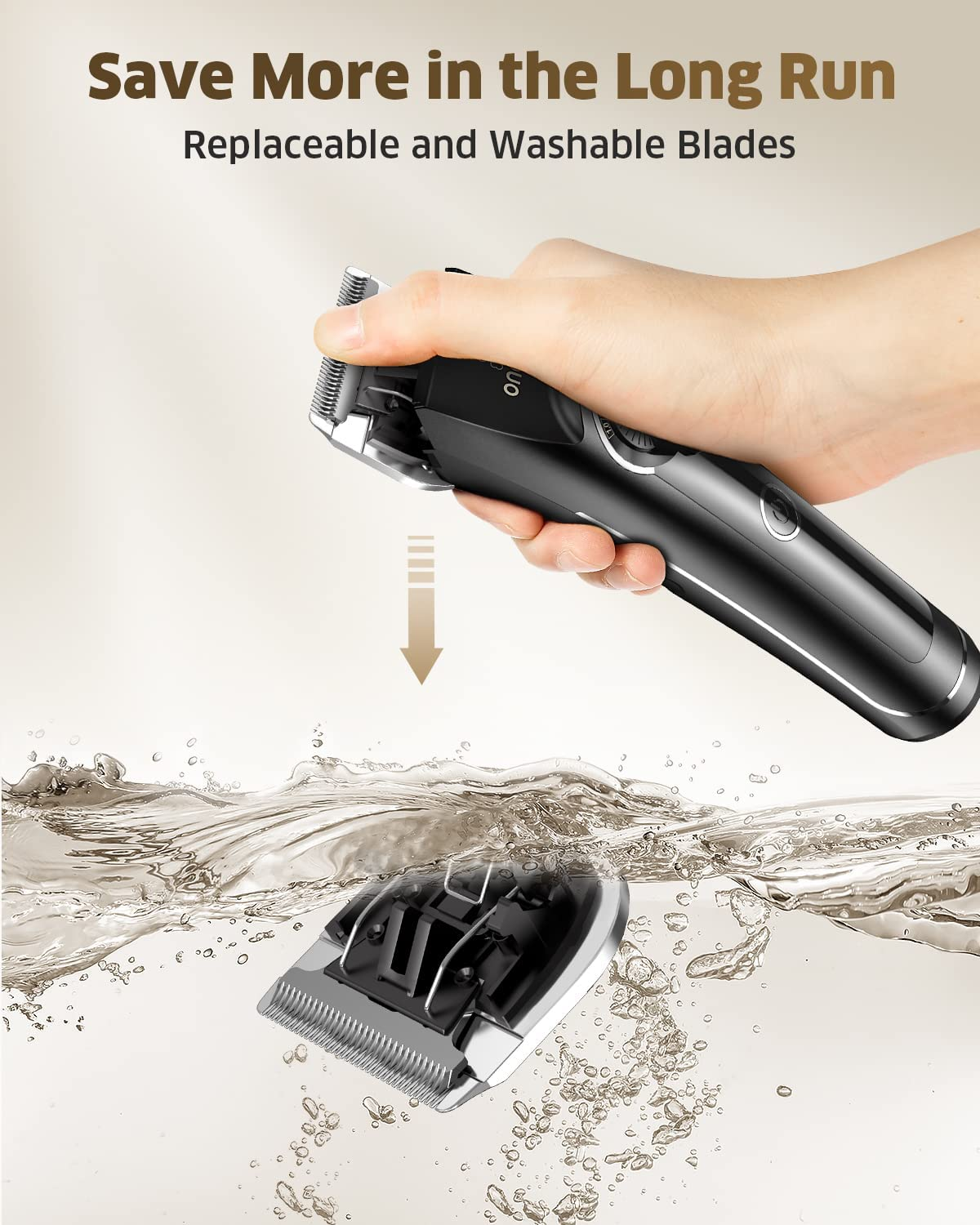 Oneisall Dog Clippers for Grooming Thick Curly Hair, Low Noise with Detachable Metal Blades, Heavy Duty Dog Grooming Kit Dog Trimmer/Shaver for Pets