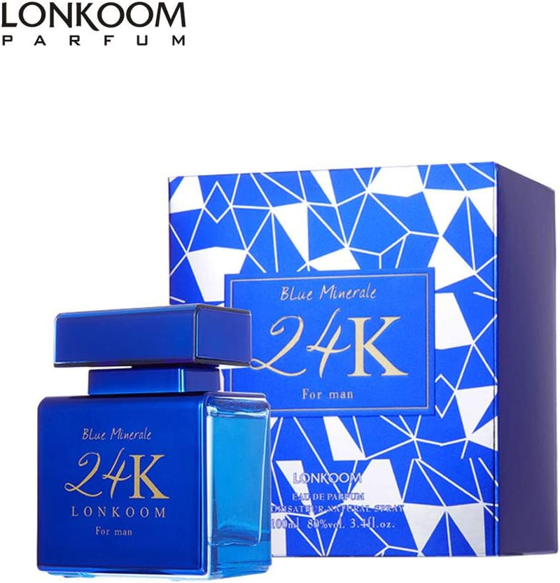 Lonkoom 24K Blue Minerale for Men 3.4 Oz EDP Spray