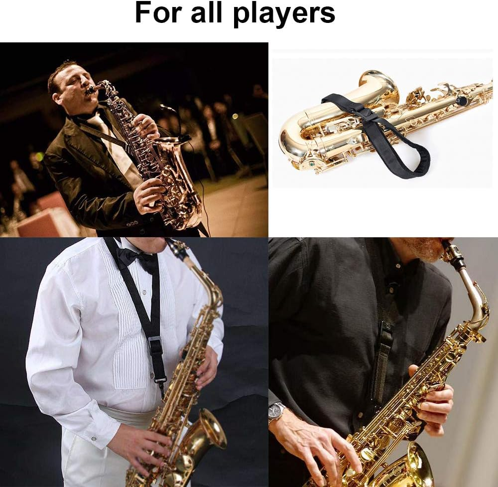 Morneve Saxophone Neck Strap Soft Padded Sax Strap for Alto Tenor Saxophone Baritone Soprano Clarinet Horn Music Thick Swivel Sheepskin Suede Villus Snap Hook Men Women Kids image number 3
