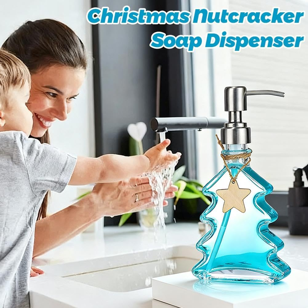 Christmas Nutcracker Soap Dispenser, Acrylic Nutcracker Soap Dispenser, Clear Acrylic Nutcrackers Soaps Dispensers, for Holiday Bathroom and Home Kitchen Accessories, Decorative image number 5
