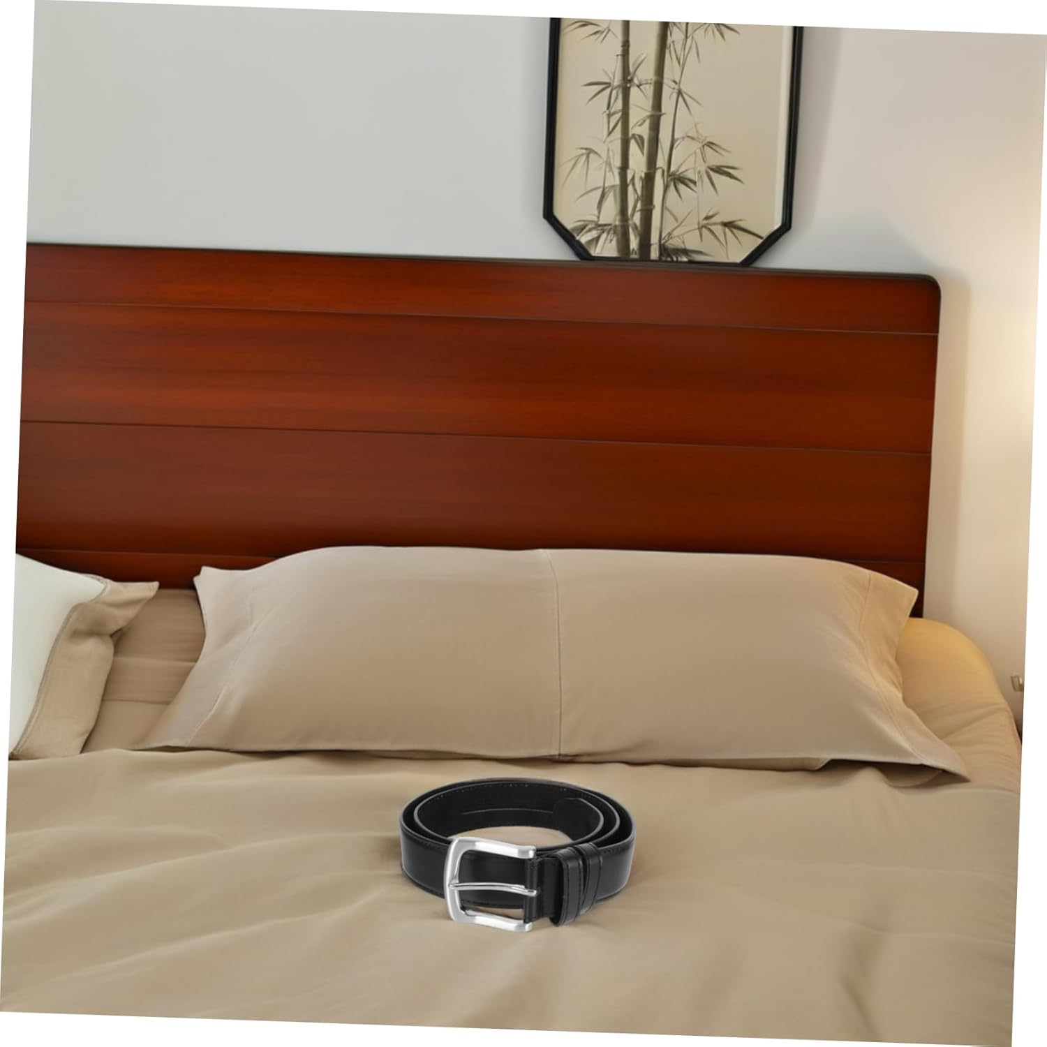 KITANDOVE Men'S Hidden Zipper Wallet Belt Travel Money Waistband for Cash Valuables Concealed Money Belt for Travel Black image number 4