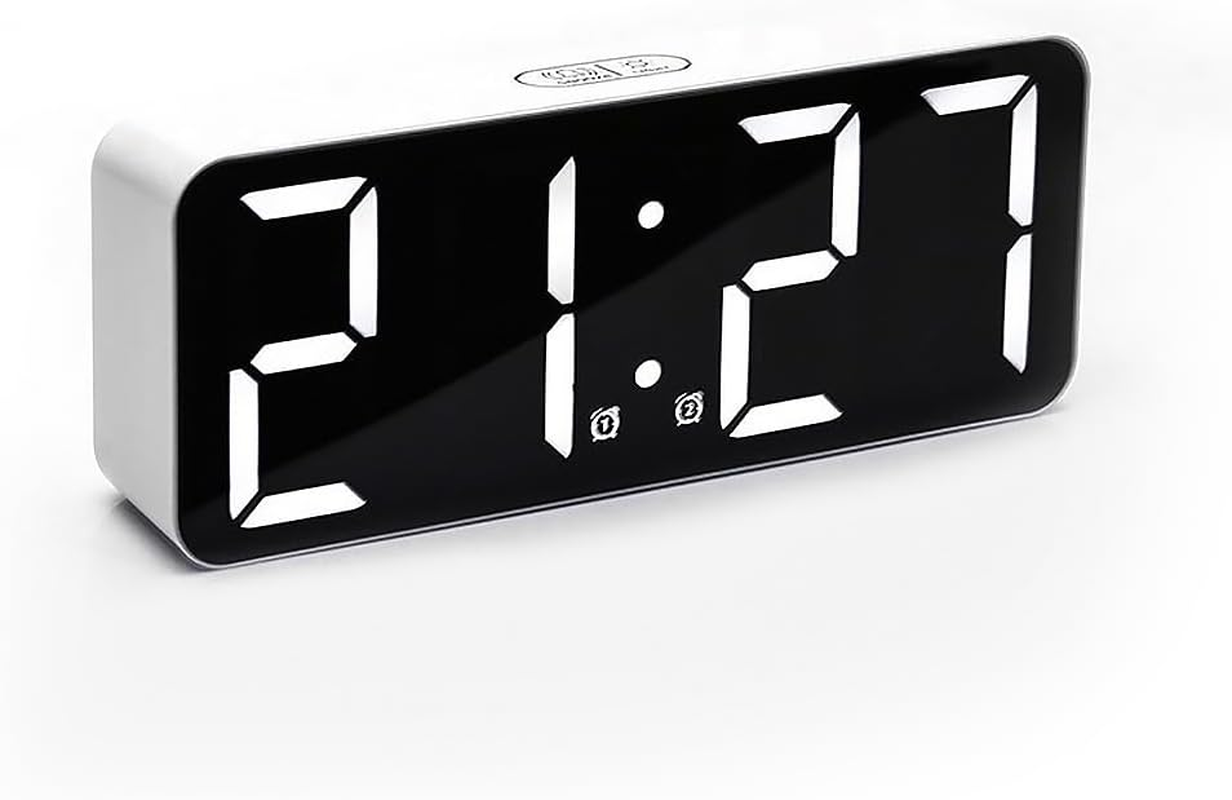 Jiaozoum Small Digital Alarm Clock for Bedroom, Big Display with Charging Port Desk Clock, Support Dimming Adjustable Volume Basic Digital Clock for Deep Sleepers Kids Elderly image number 4