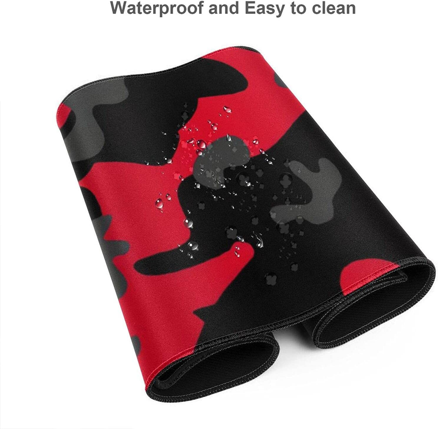 Red and Black Gaming Mouse Pad Large XL Desk Mat Camo Camouflage Long Extended Pads Big Mousepad Home Office Decor Accessories for Computer Pc Laptop - White And Black Cow Print Skin image number 2