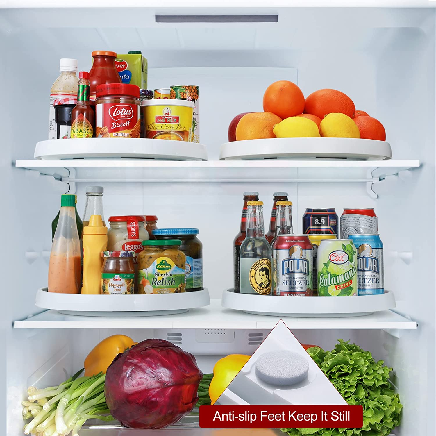 Set of 4, 10 Inch Non-Skid Lazy Susan Organizers - Turntable Rack for Cabinet, Pantry Organization and Storage, Kitchen, Fridge, Bathroom Makeup Vanity Countertop, under Sink Organizing, Spice Rack image number 2