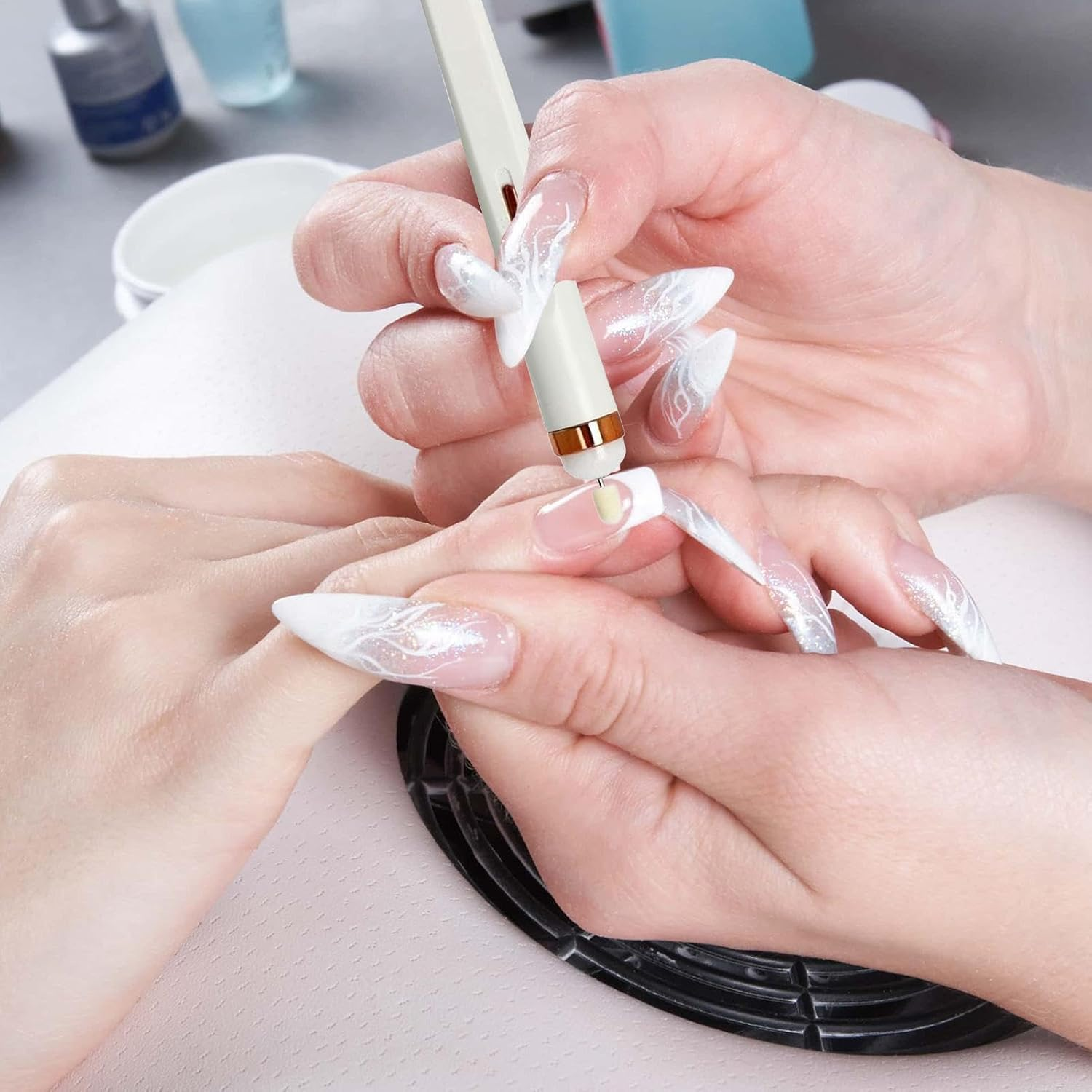 Nail Manicure Kit, Pedicure Portable Grinder, Ergonomic Polishing Tool, Filer Polisher for Families, Friends, Lovers, Material Sturdy ABS, Portable and Versatile Tool image number 4