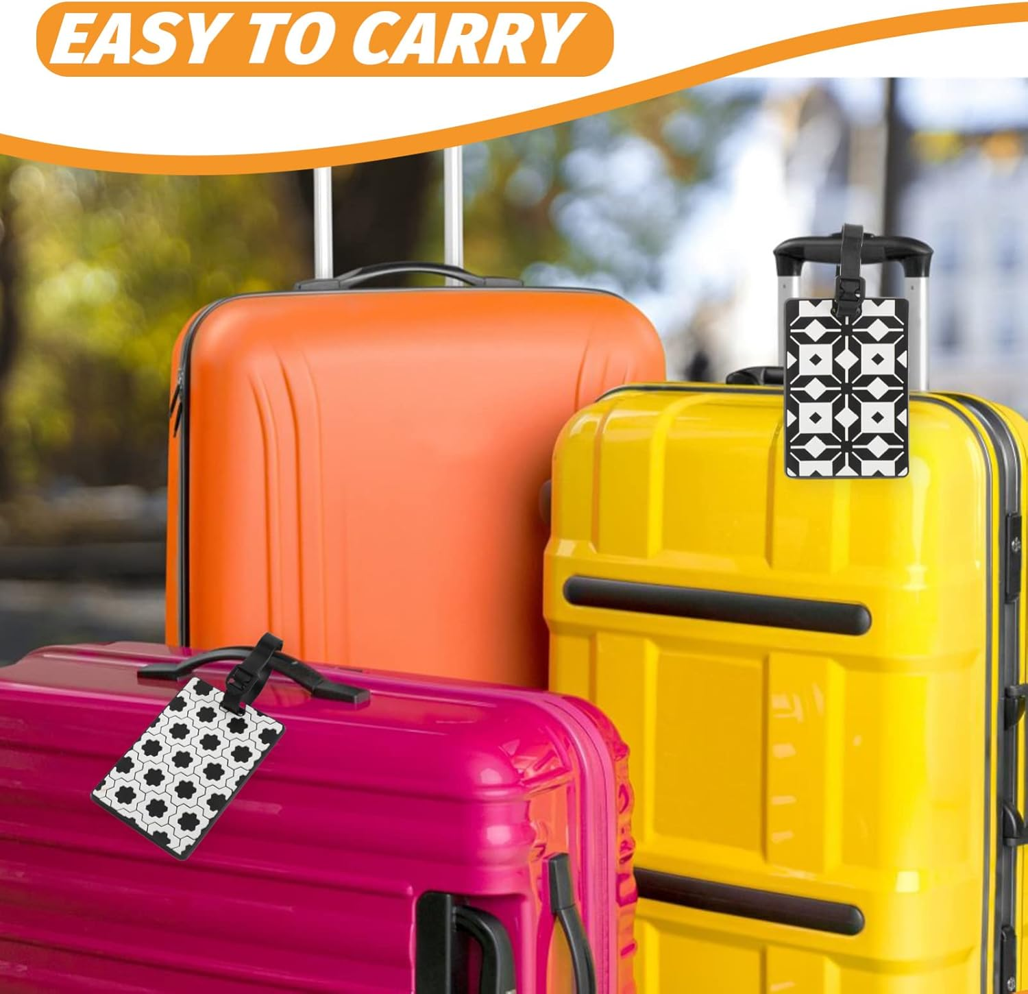 SOESFOUFU 3Pcs Travel Essential Luggage Tag Bright Colors for Airport Baggage Security Random Style image number 6