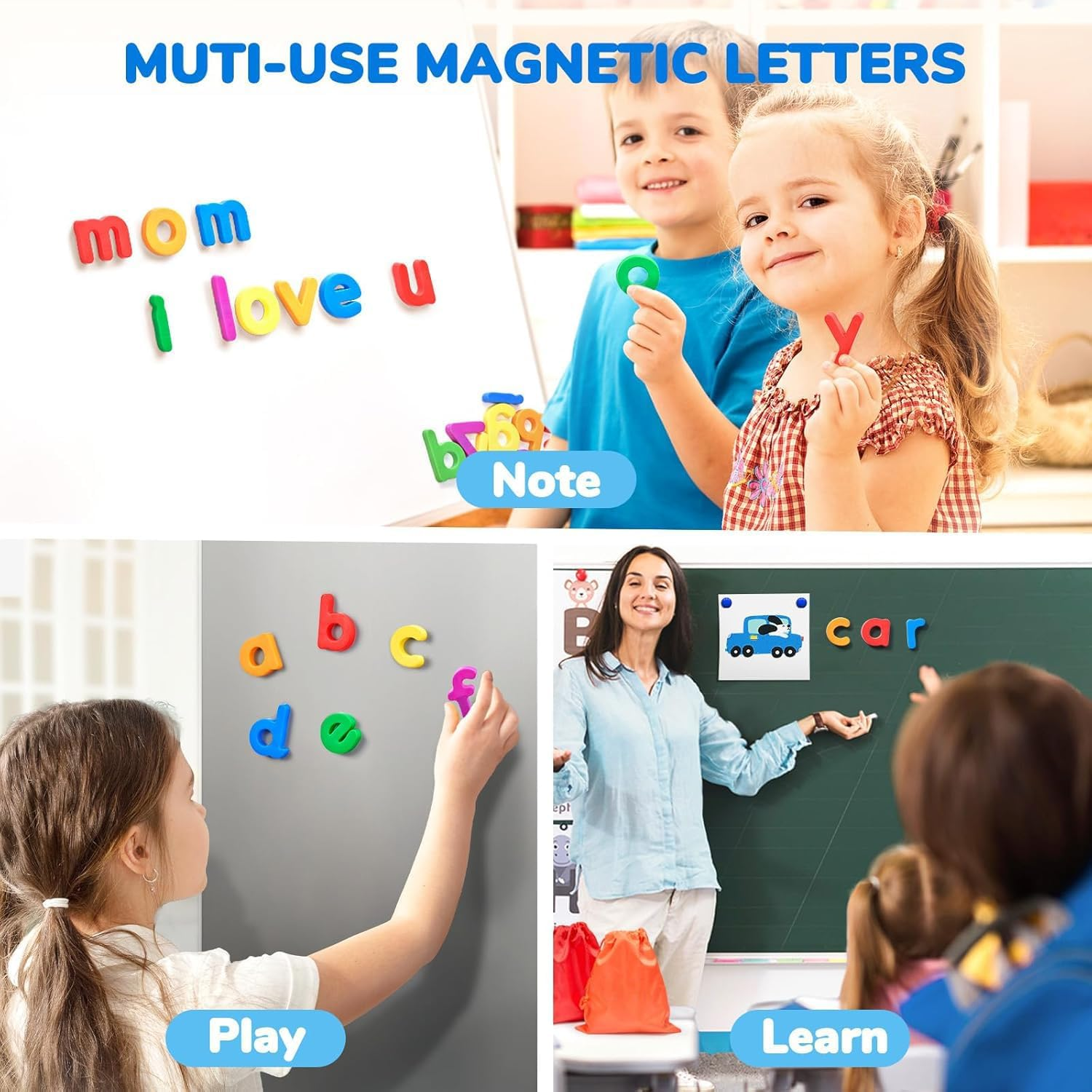 Vosinrly Magnetic Letters, 312 Pieces Lowercase Alphabet Fridge Magnets, ABC Magnets for Toddlers Kids, Educational Learning Plastic Letters Magnets Set for Kindergarten Classroom image number 3