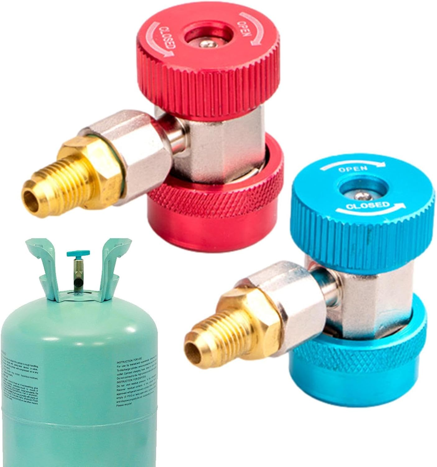 134A Adapter Fittings - AC Fittings R134A R1234Yf Adapter | 1234Yf to 134A Adapter, High/Low Pressure Hose Adapter Fitting, Quick Connector for Car Conditioner AC Charging Helves image number 4