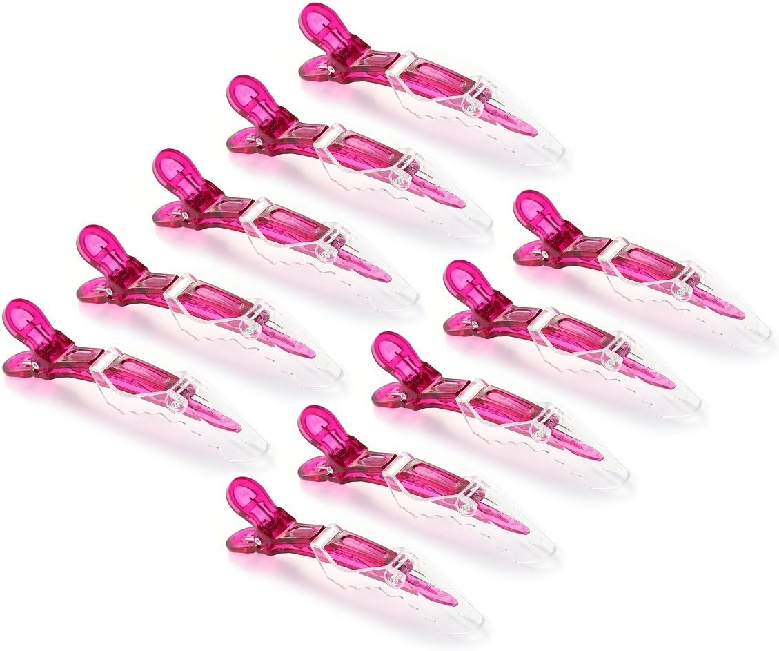 10Pcs/Set Multicolor Croc Clips Transparent Plastic Hairdresser Clips Hair Styling Sectioning Barrettes Non Slip Alligator Clips Salon DIY Accessories Hairpins for Women and Girls image number 6