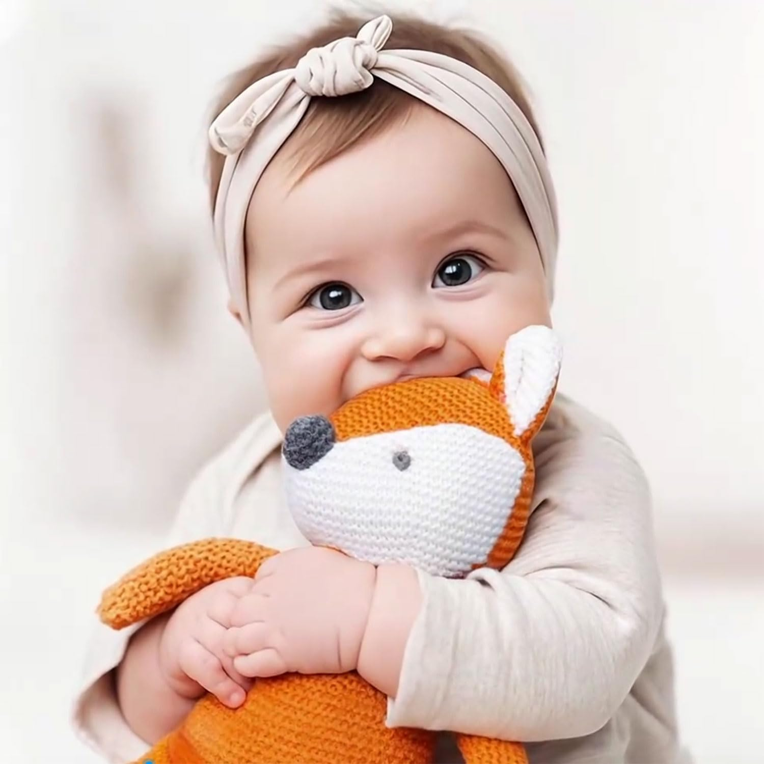 FLUFFYFUN Baby Fox Plush Toy 18 Cm, 100% Organic Cotton Soft Toy for Newborn image number 5