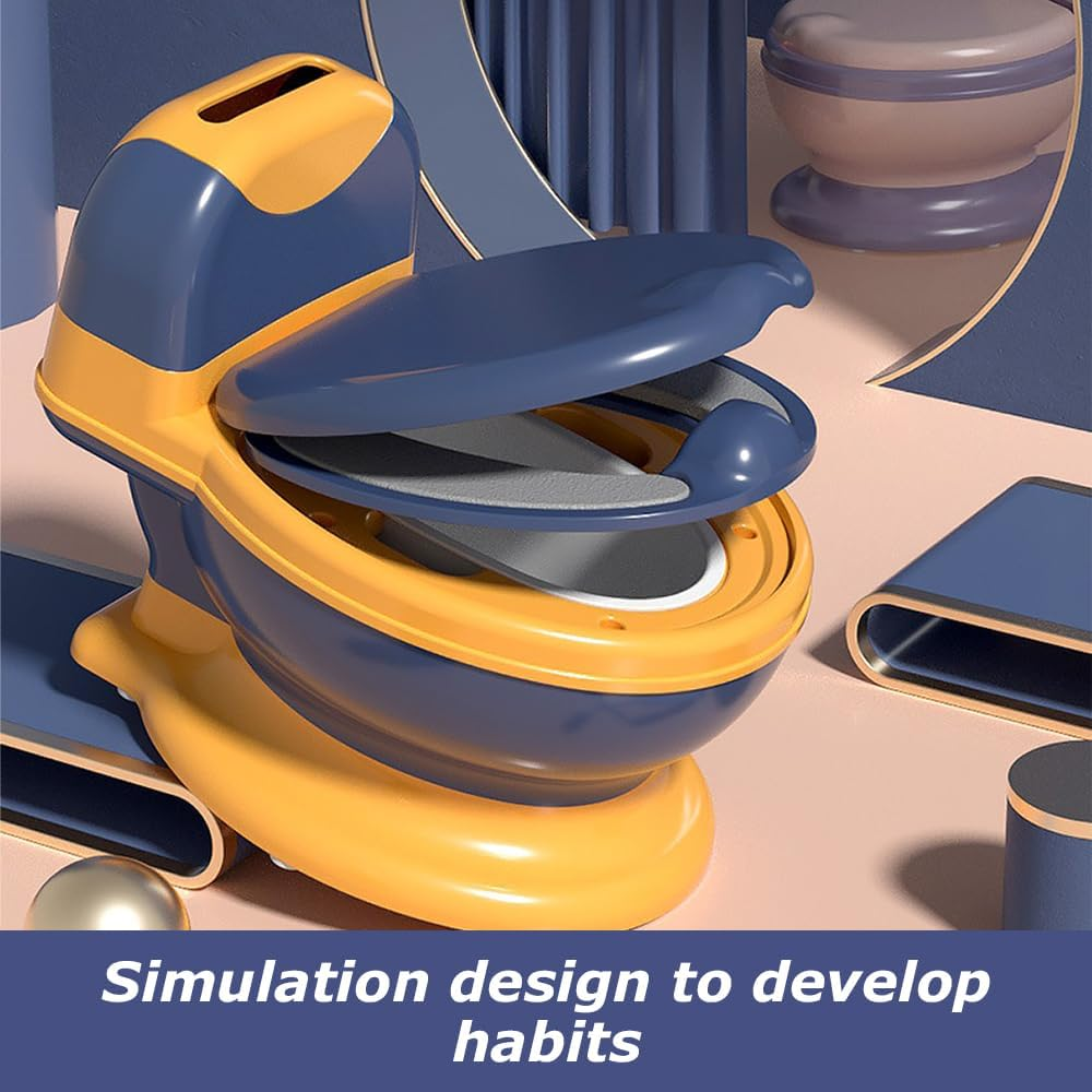 2-In-1 Training Toilet with Wipes Storage, Removable Potty Pot, Baby Trainer Easy to Clean, Realistic Toilet for Toddler& Baby& Kids image number 3