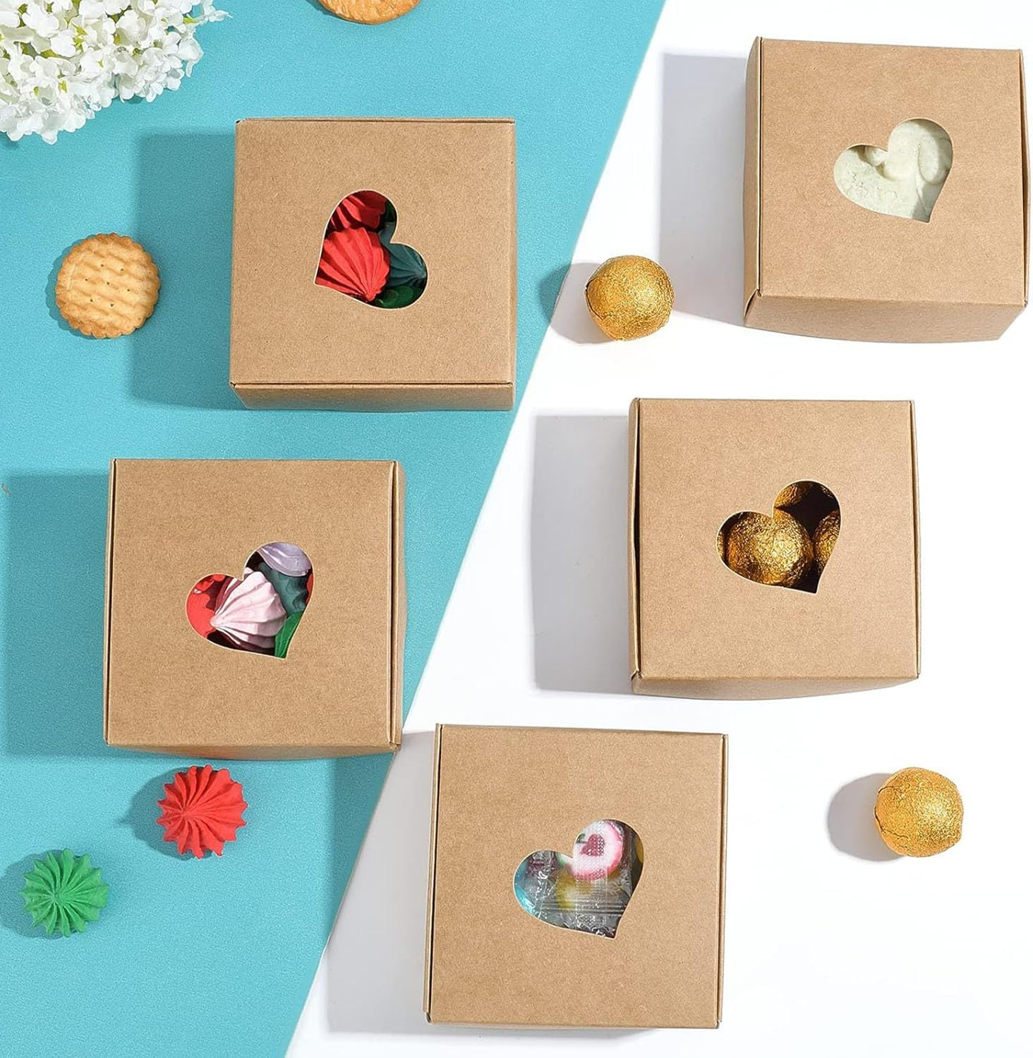 40-Pack Handmade Soap Boxes, Homemade Soap Packaging, Vintage, Kraft Paper，With Lids Boxes image number 3