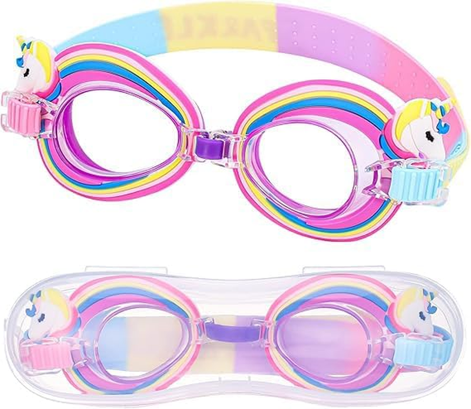BLAZDEVE Unicorn Girl Swimming Goggles, anti Fog Leak Proof Child Swim Glasses, Waterproof Anti- UV Clear Vision Water Pool Goggles, Adjustable Straps Cute Goggles for 3-15 Years Old image number 2