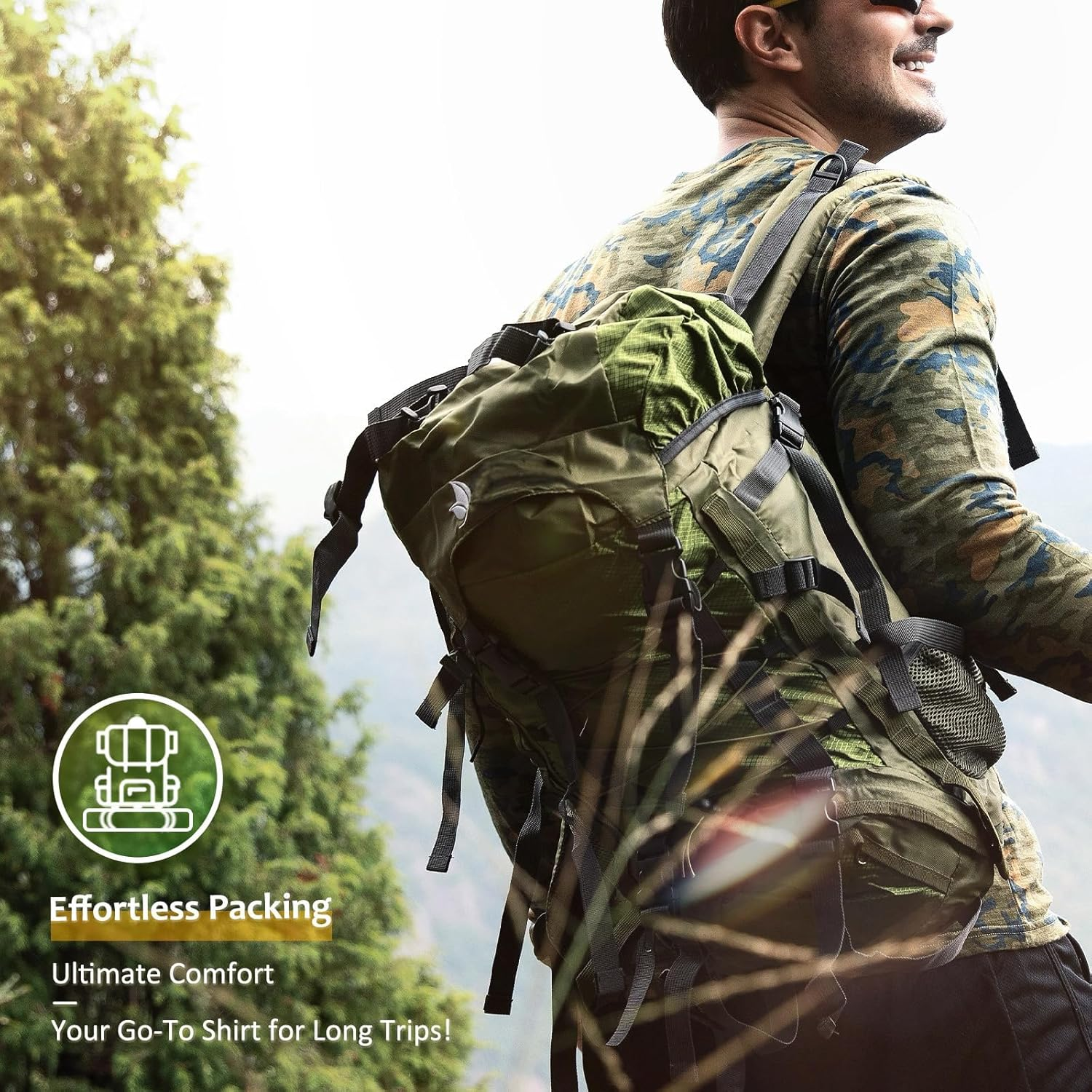 Merino Protect 100% Merino Wool Base Layer Mens Soft Long Sleeve Shirts Odor Resistance Thermal Underwear for Hunting Hiking image number 4